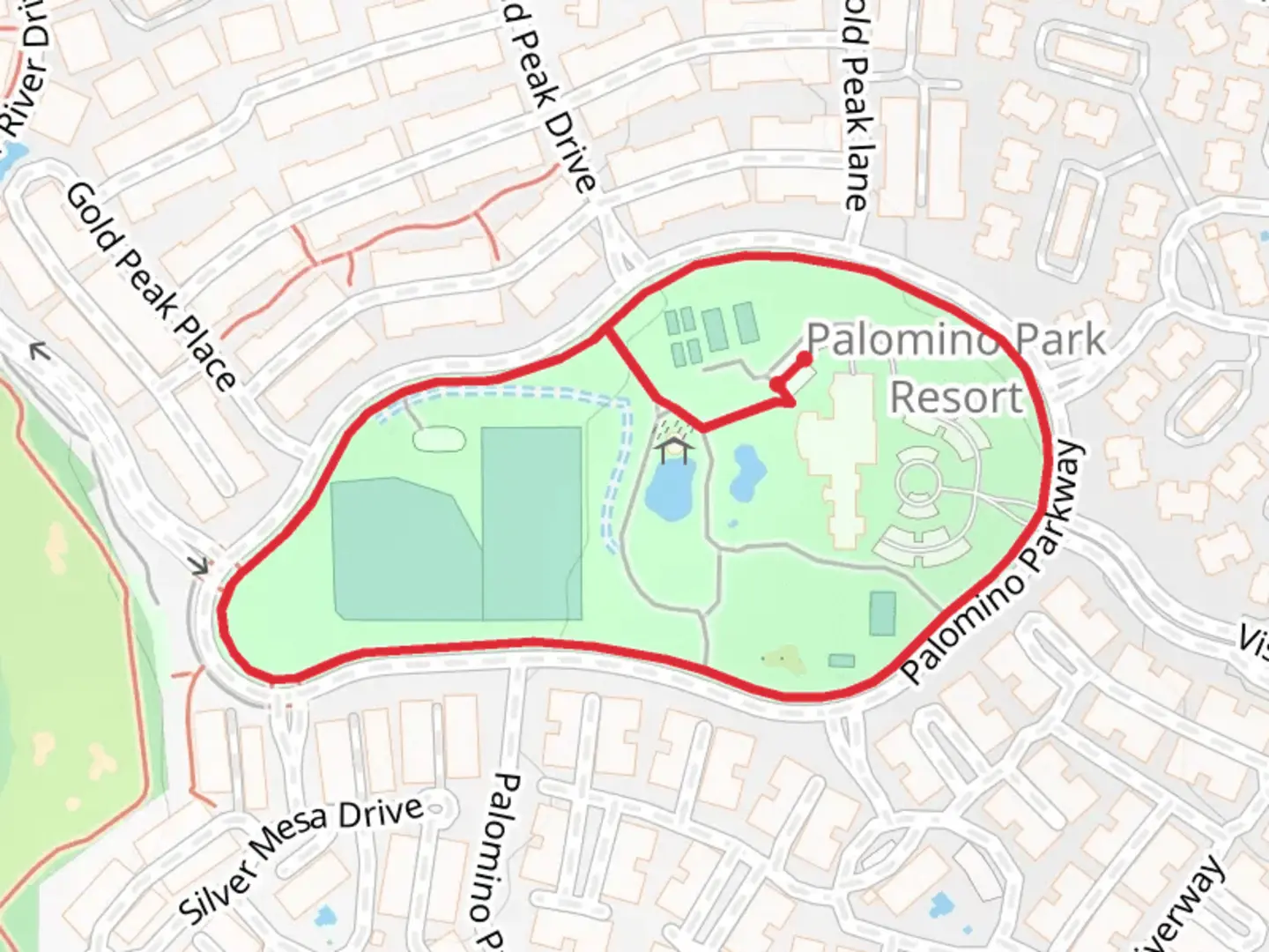 An image depicting the trail Palomino Parkway Loop and its surrounding area.