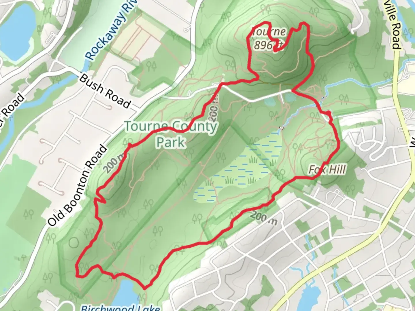 An image depicting the trail Tourne, Fox Hill and Birchwood Lake Loop and its surrounding area.
