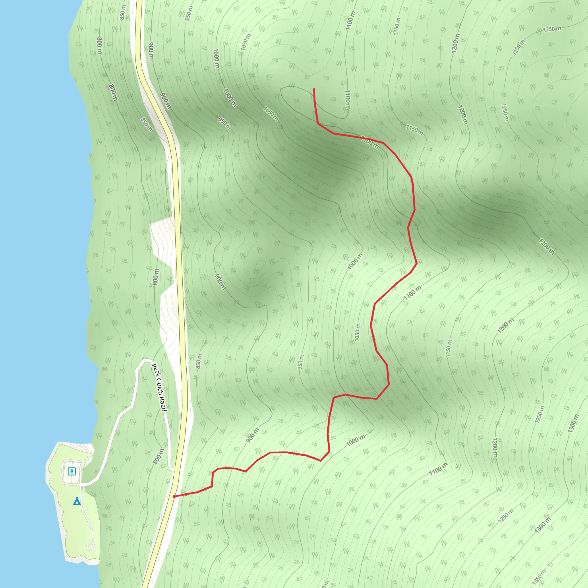 Peck Gulch Trail mobile static map