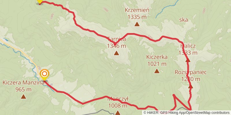 Main Beskid Trail stage 30 Map