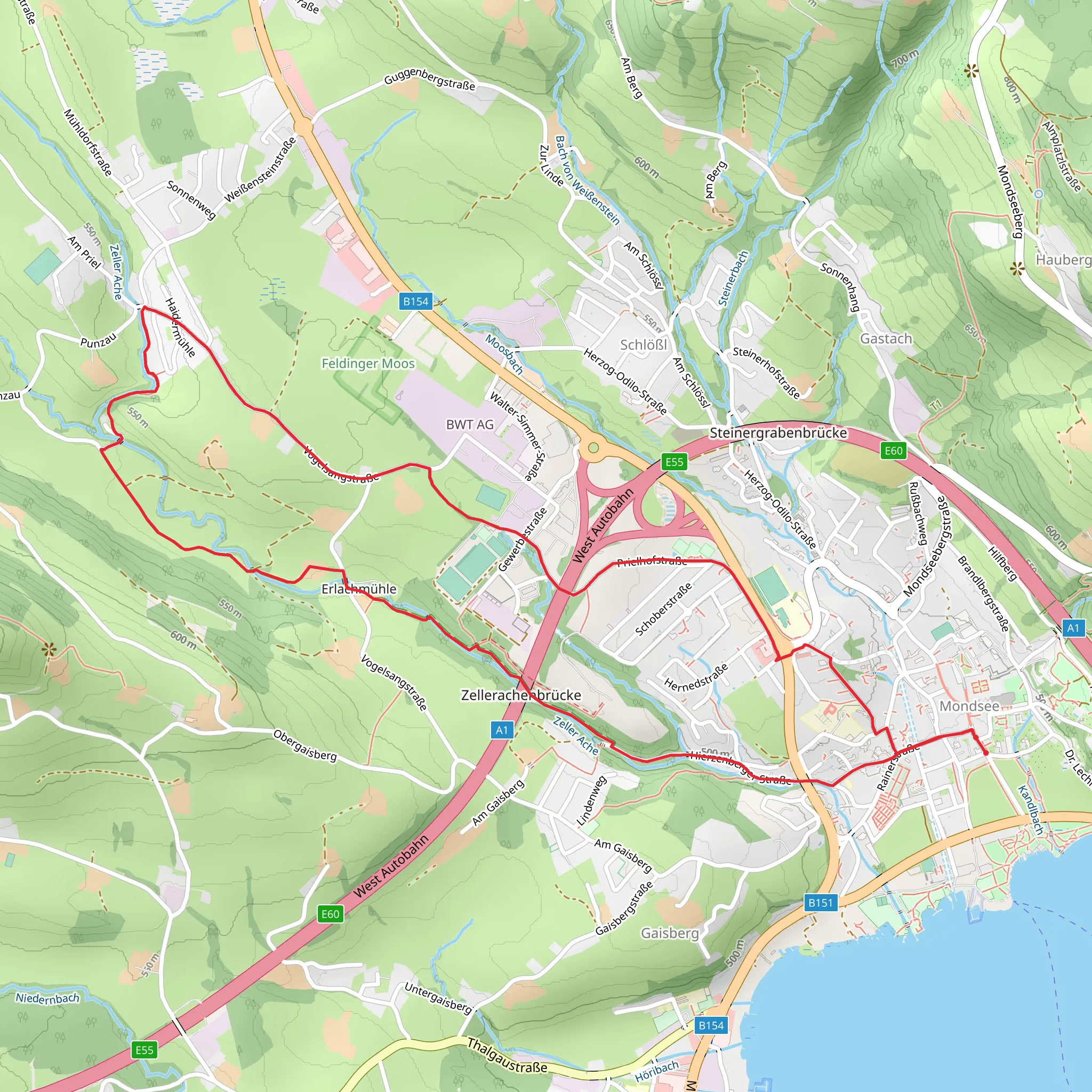 Haidermühle, Erlachmühle and Helenenweg Loop mobile static map