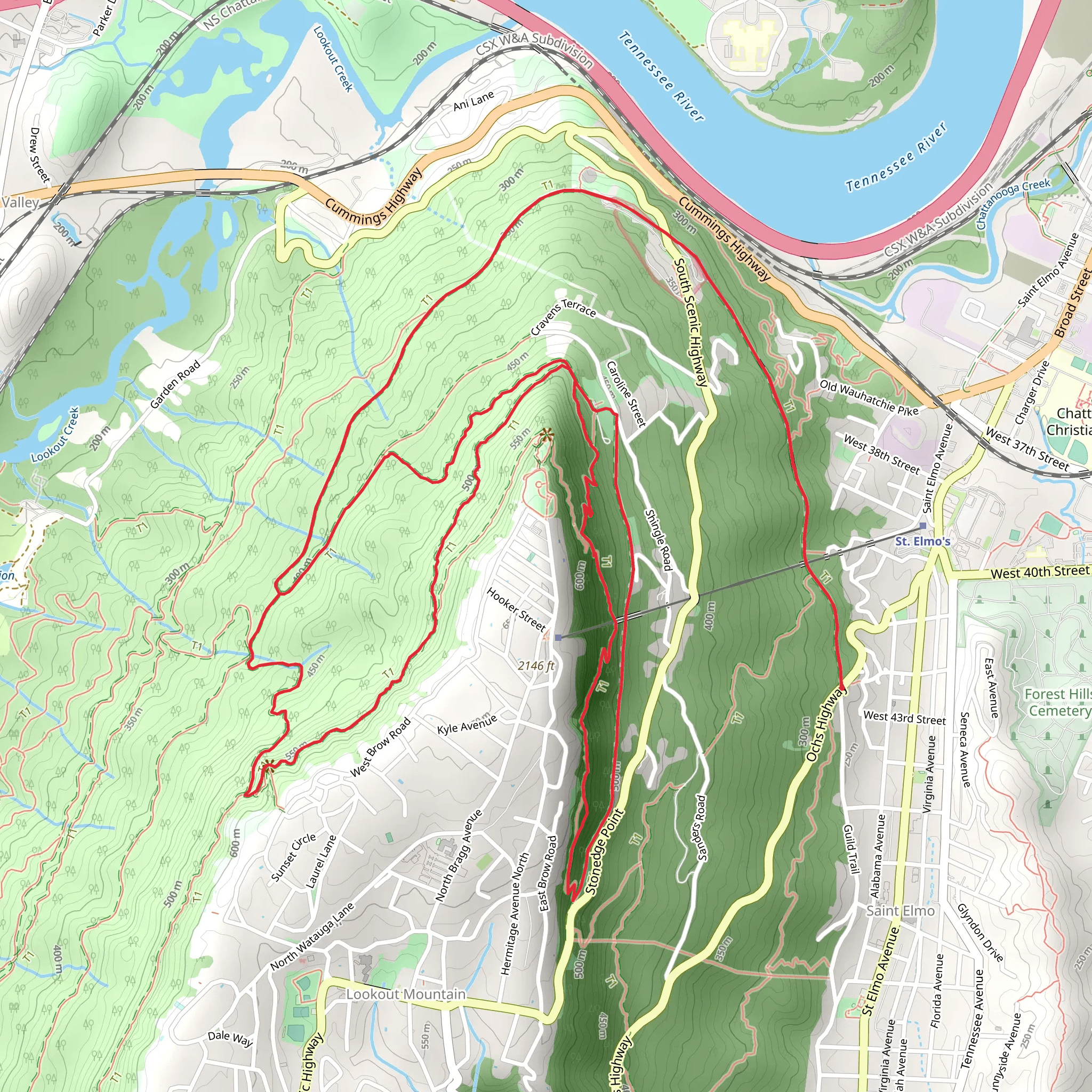 Guild, Rifle Pits and Cravens House Loop Trail mobile static map