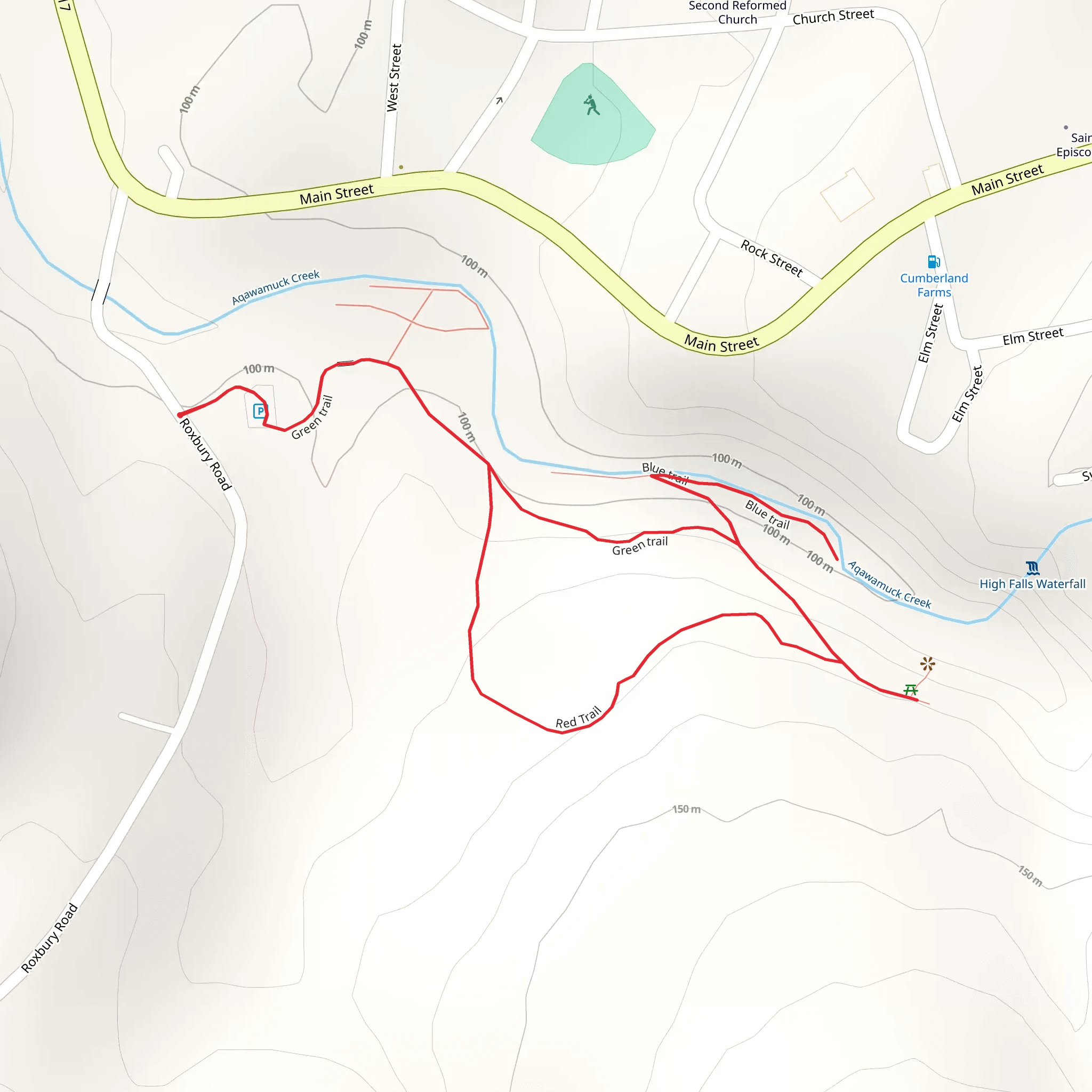 Green and Red Trail Loop mobile static map