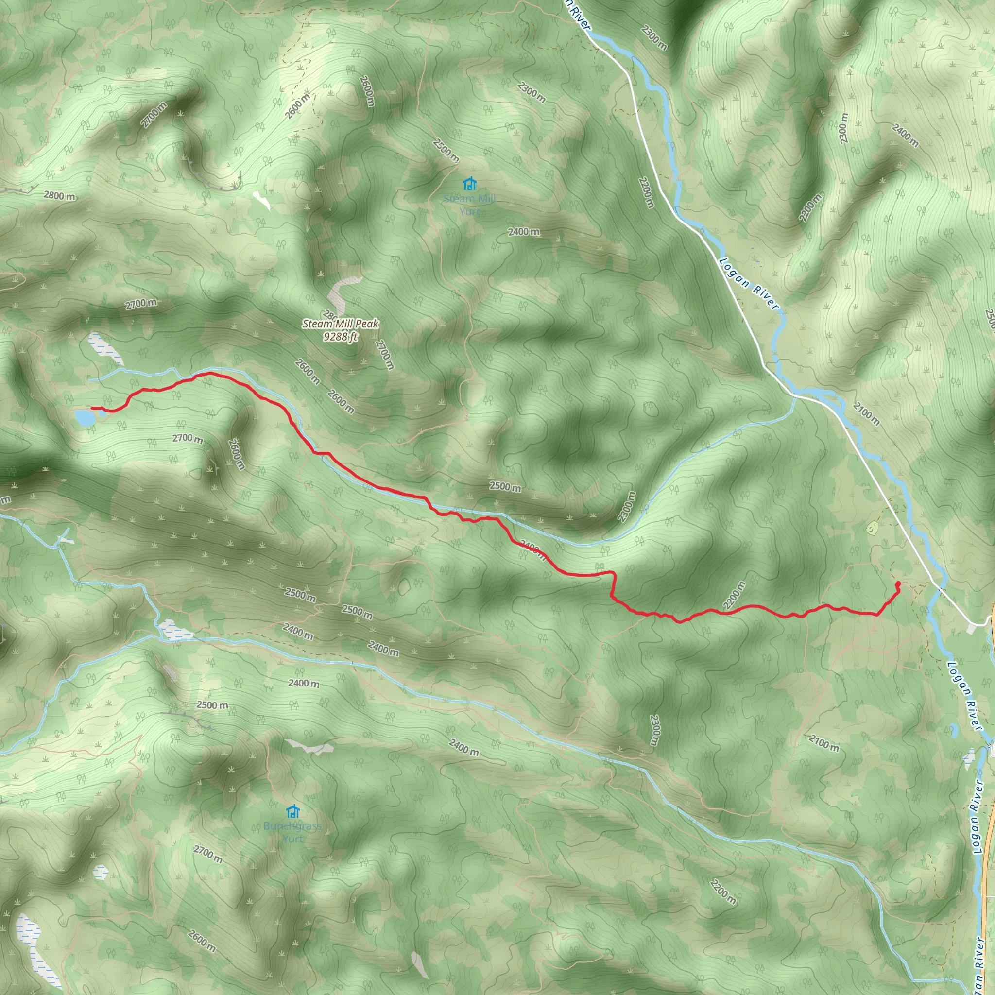 Steam Mill Lake via Steam Mill Trail mobile static map