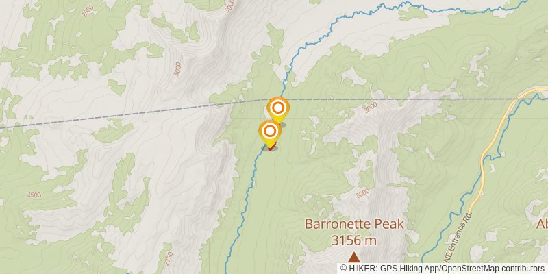 Pebble Creek Trail to Bliss Pass stage 2 Map