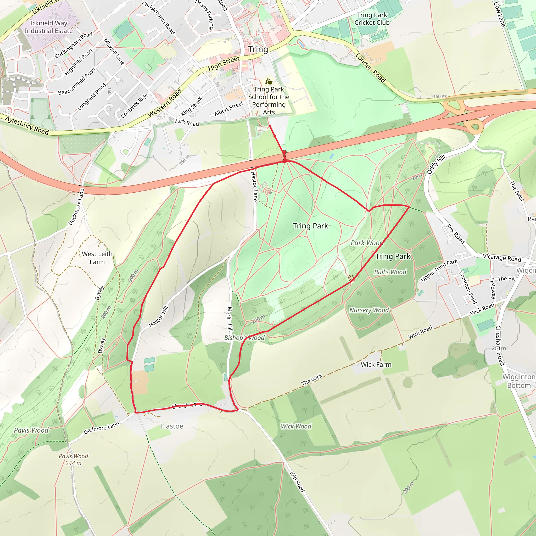 Tring Park mobile static map