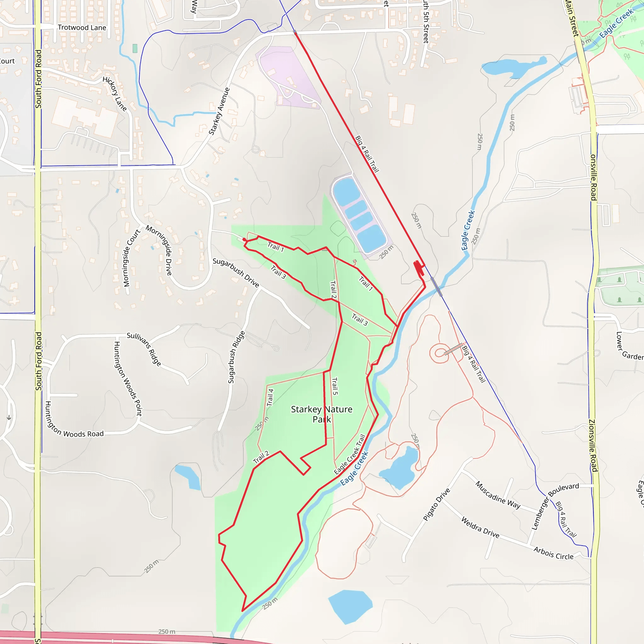 Big 4 Rail - Eagle Creek Loop Trail mobile static map