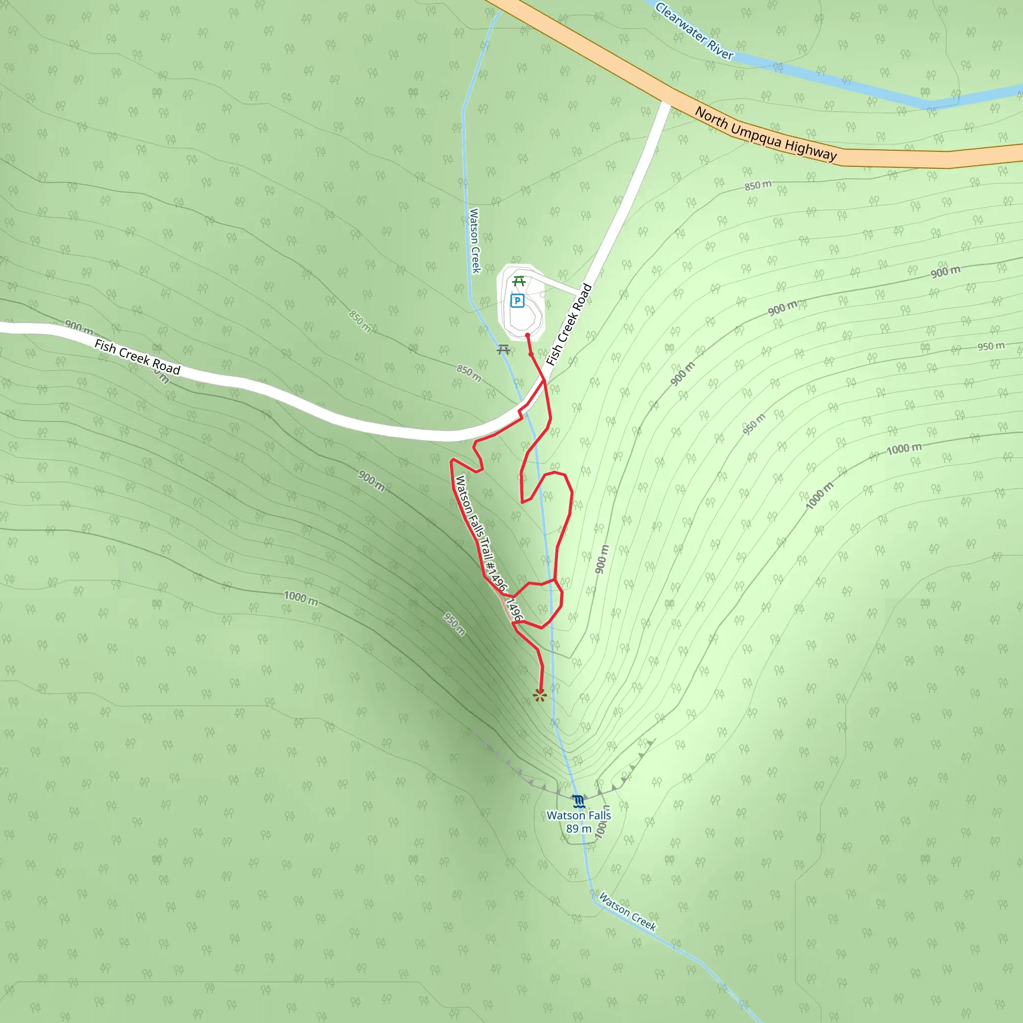 Watson Falls Trail mobile static map