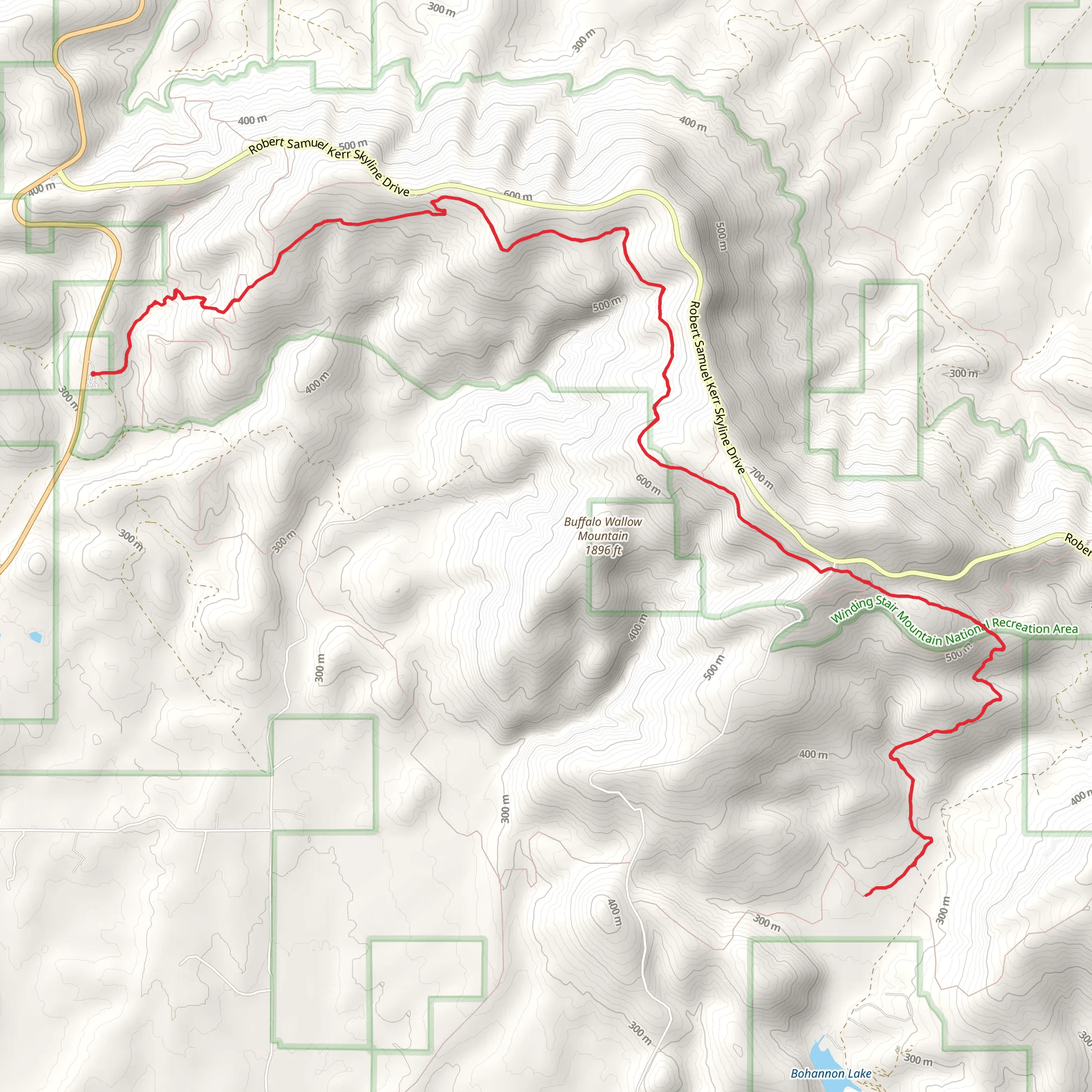 Ouachita and Bohannon Trail mobile static map