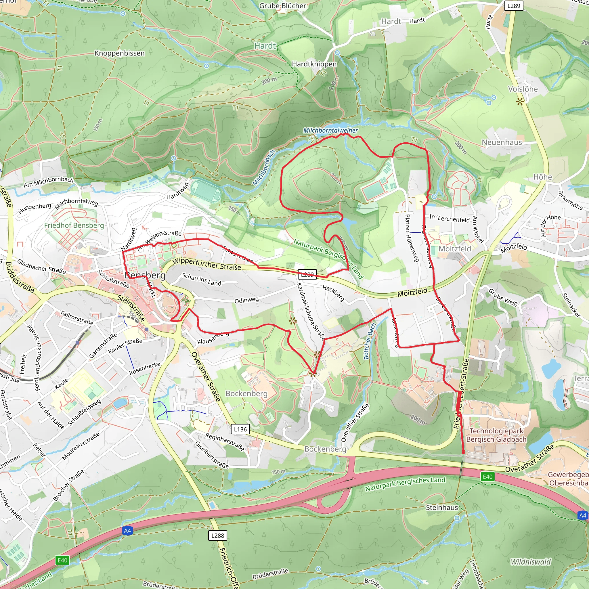 Jungfrauenweiher via Schwester-Matthia-Weg and Bergmannsweg mobile static map