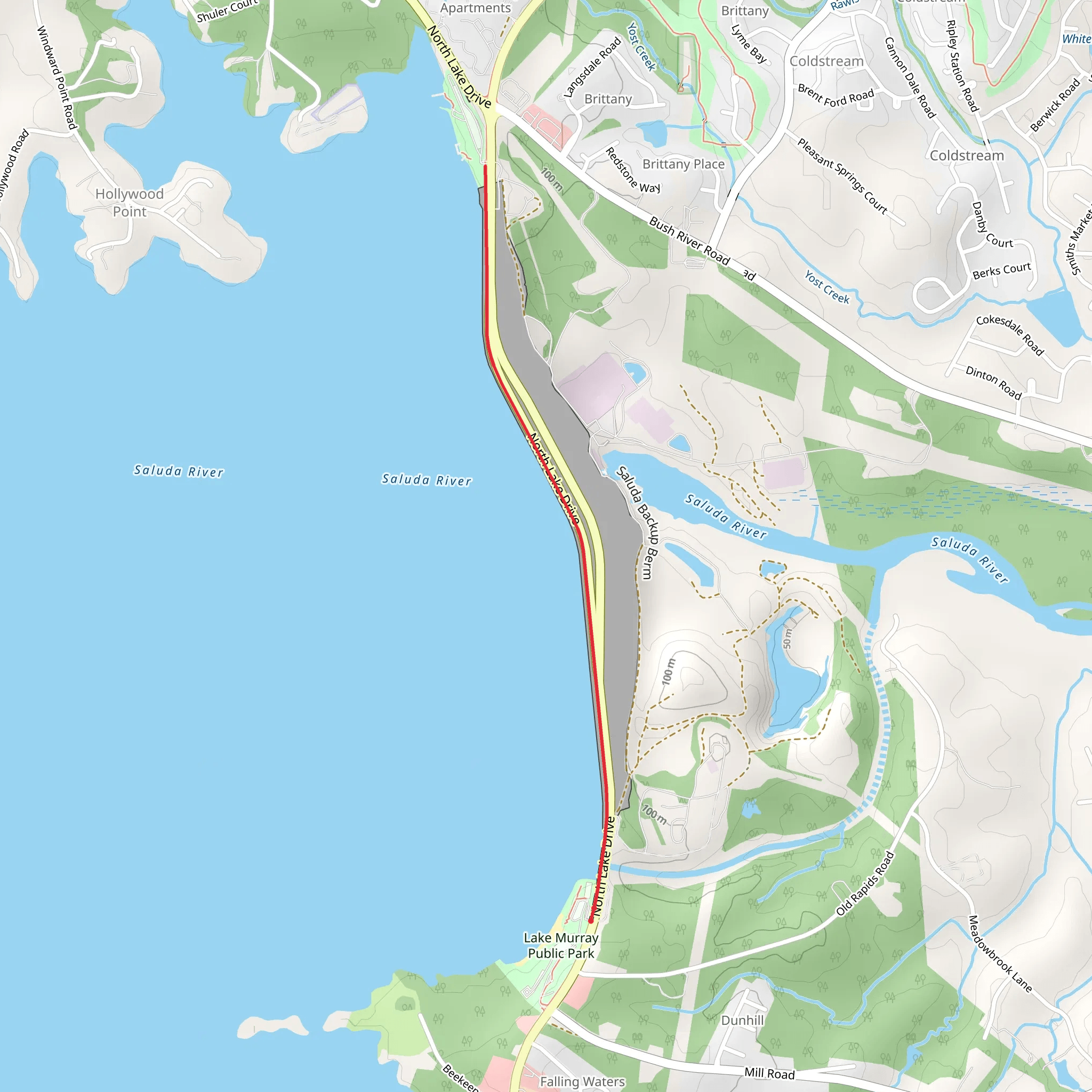 North Lake Drive - Saluda River mobile static map