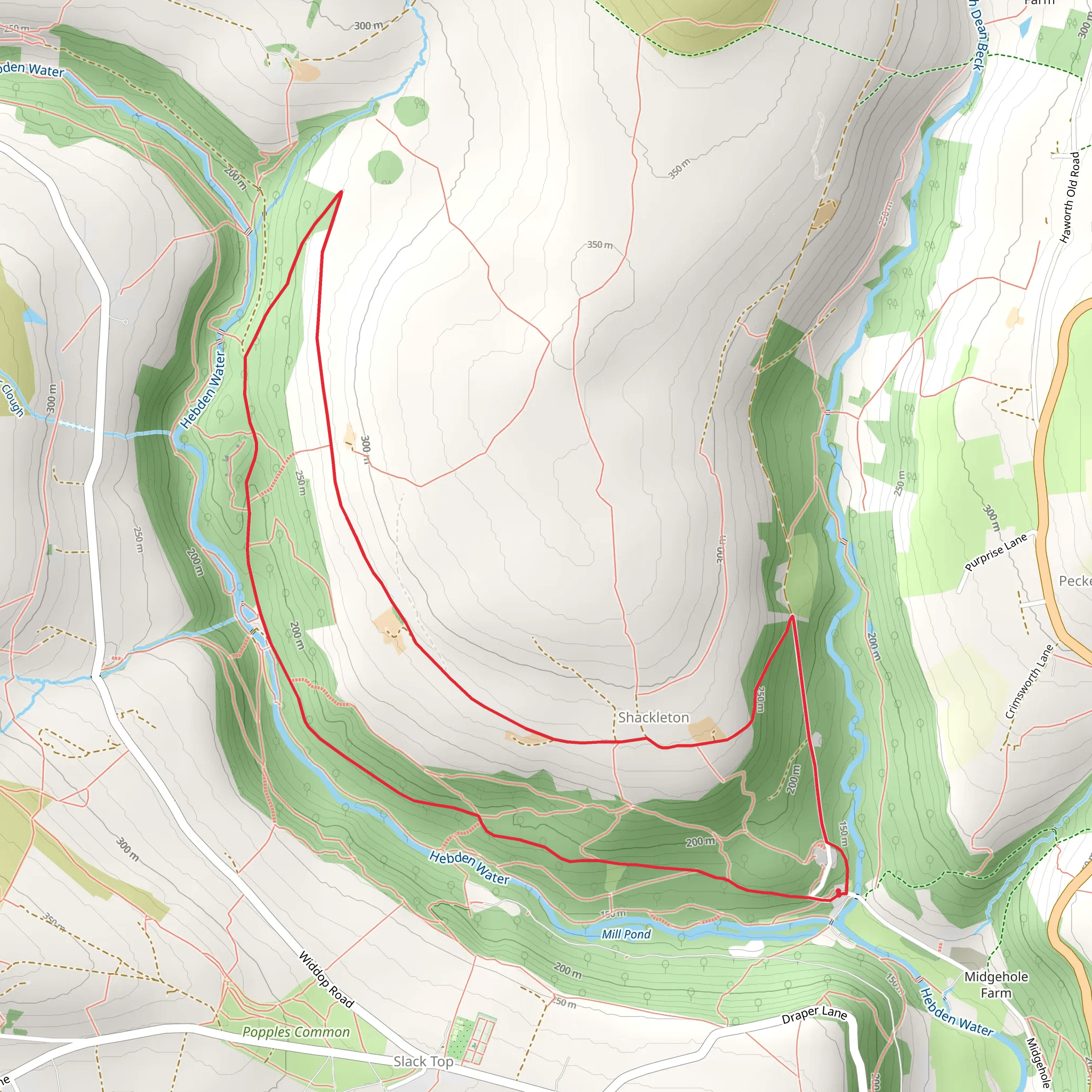 Hardcastle Crags Loop mobile static map