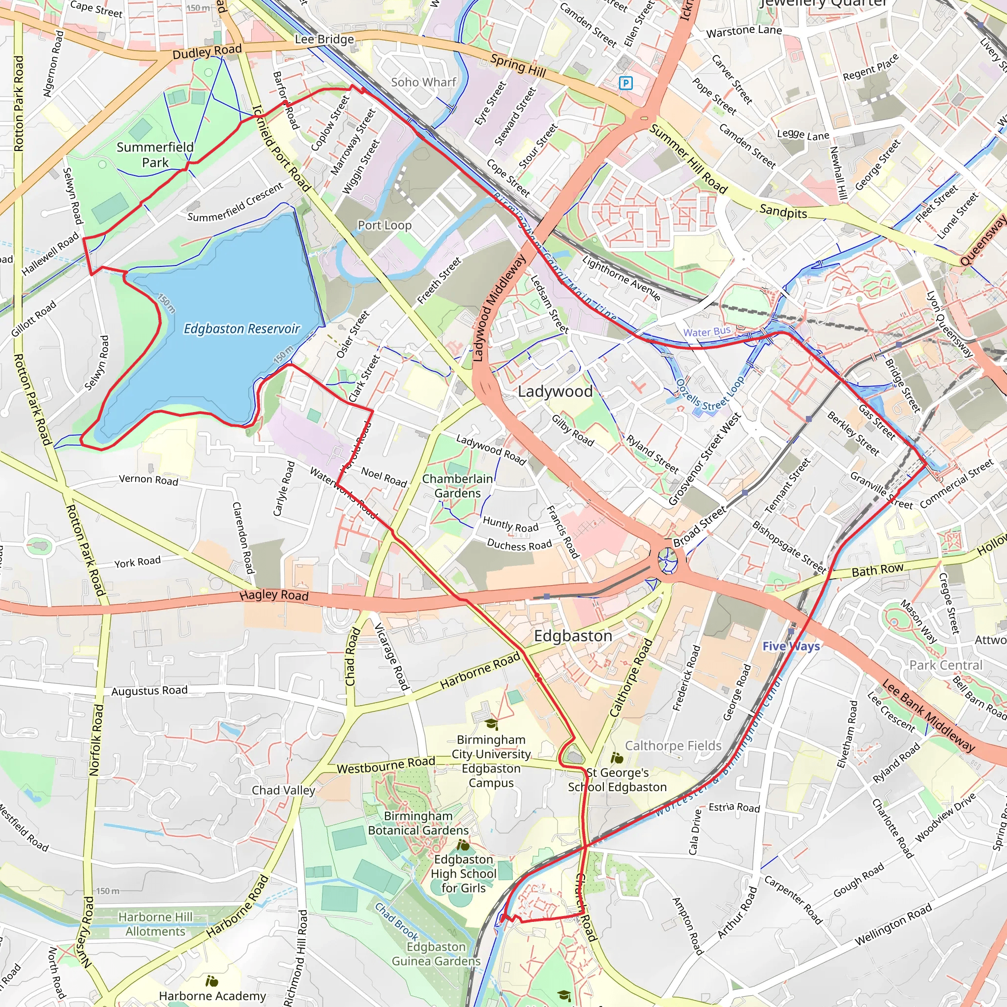 Edgbaston Reservoir Loop - Birmingham mobile static map