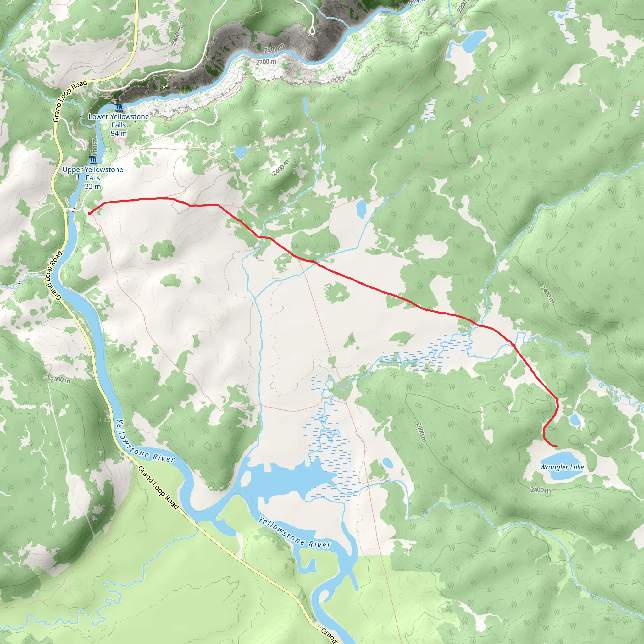 Wrangler Lake via Wapiti Lake Trail mobile static map
