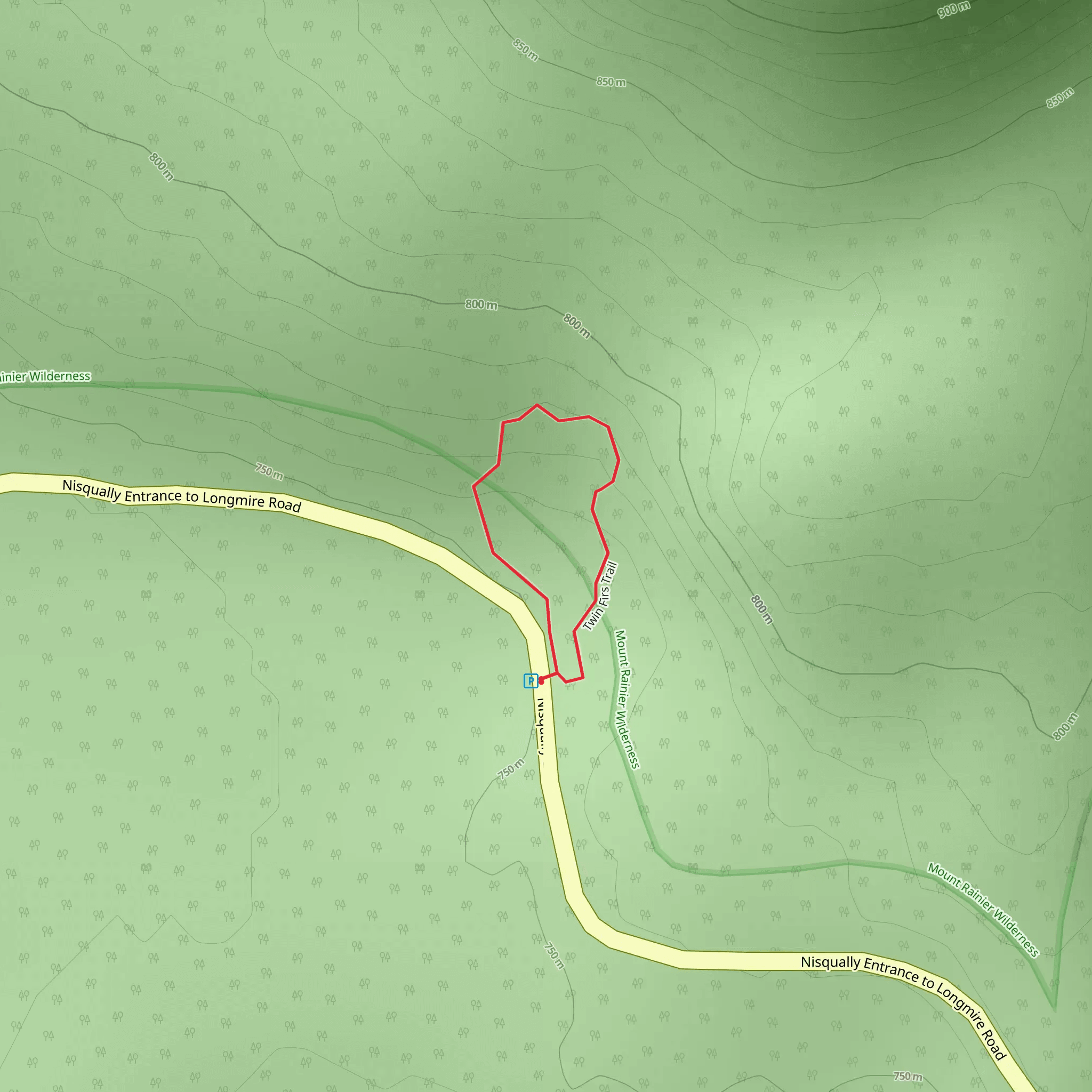 Twin Firs Loop Trail mobile static map