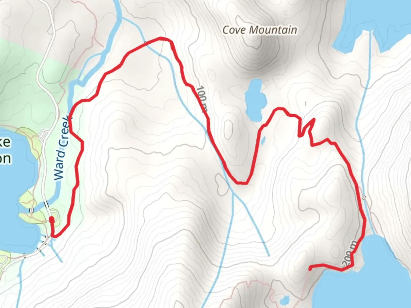 An image depicting the trail Ward Lake to Perseverance Lake and its surrounding area.