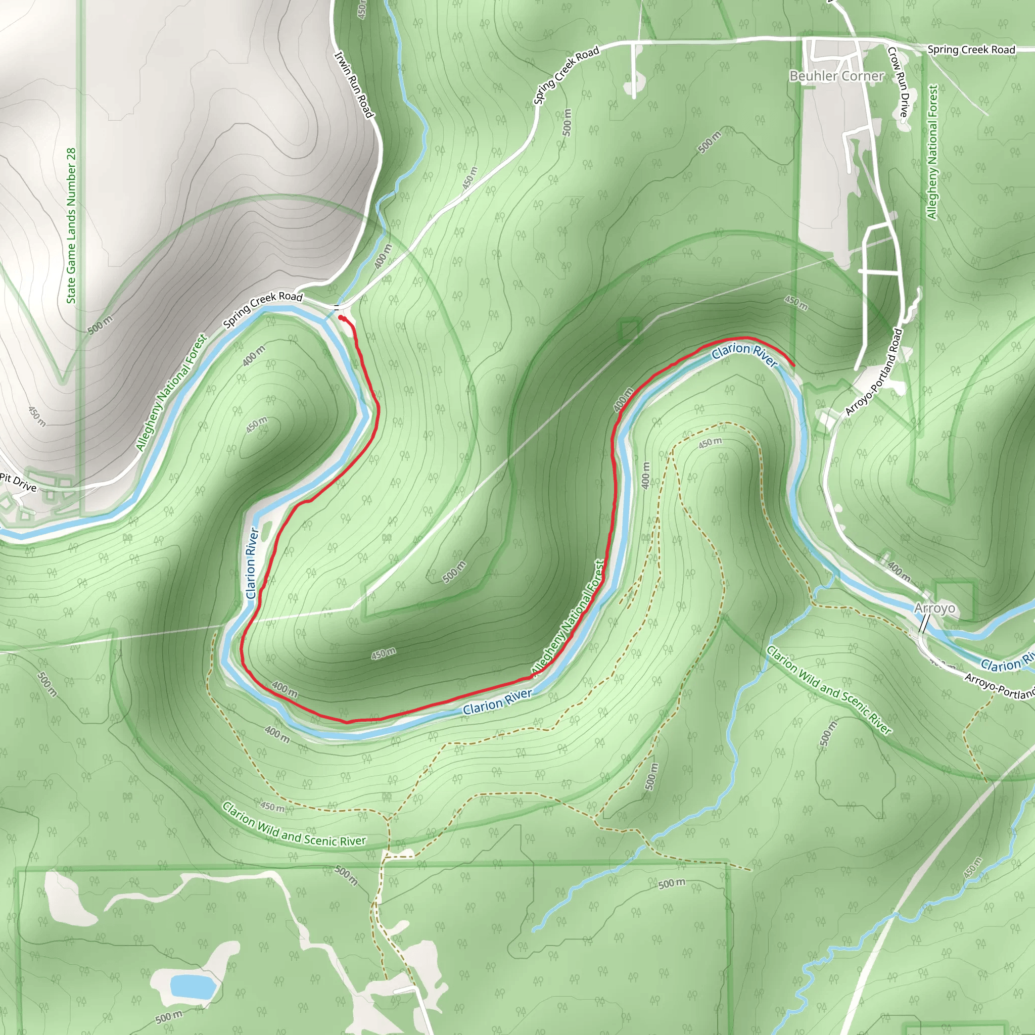 Lily Pond Trail mobile static map