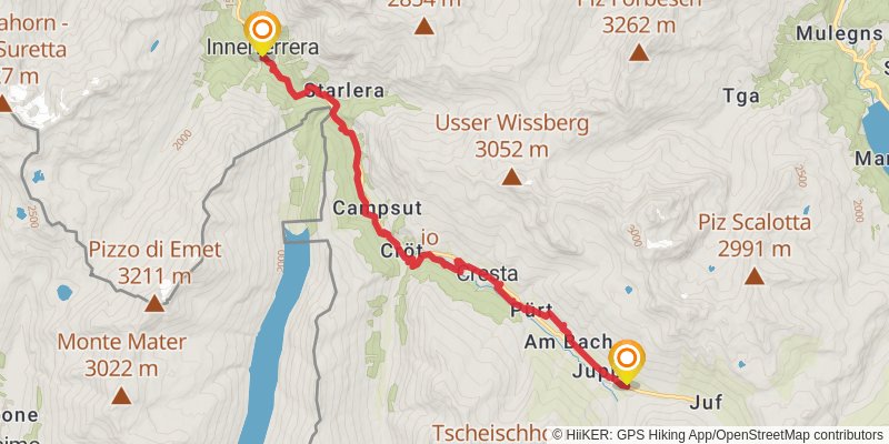 Walserweg stage 8 Map