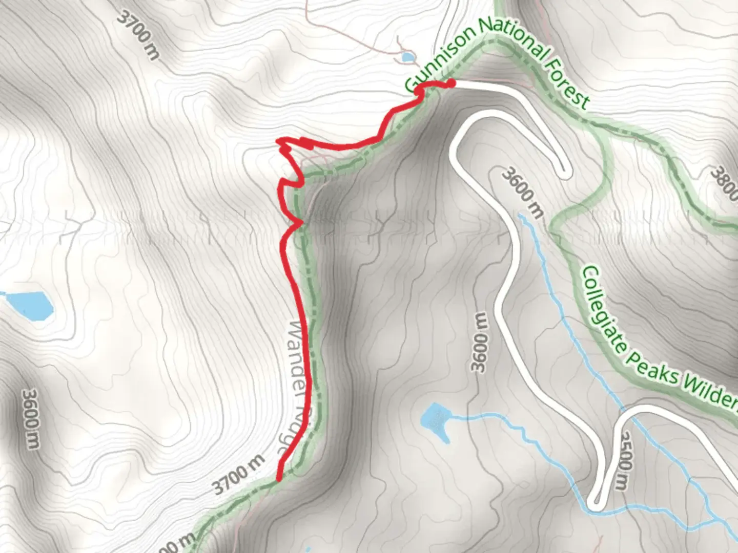 An image depicting the trail Continental Divide National Scenic Trail - Cottonwood and its surrounding area.