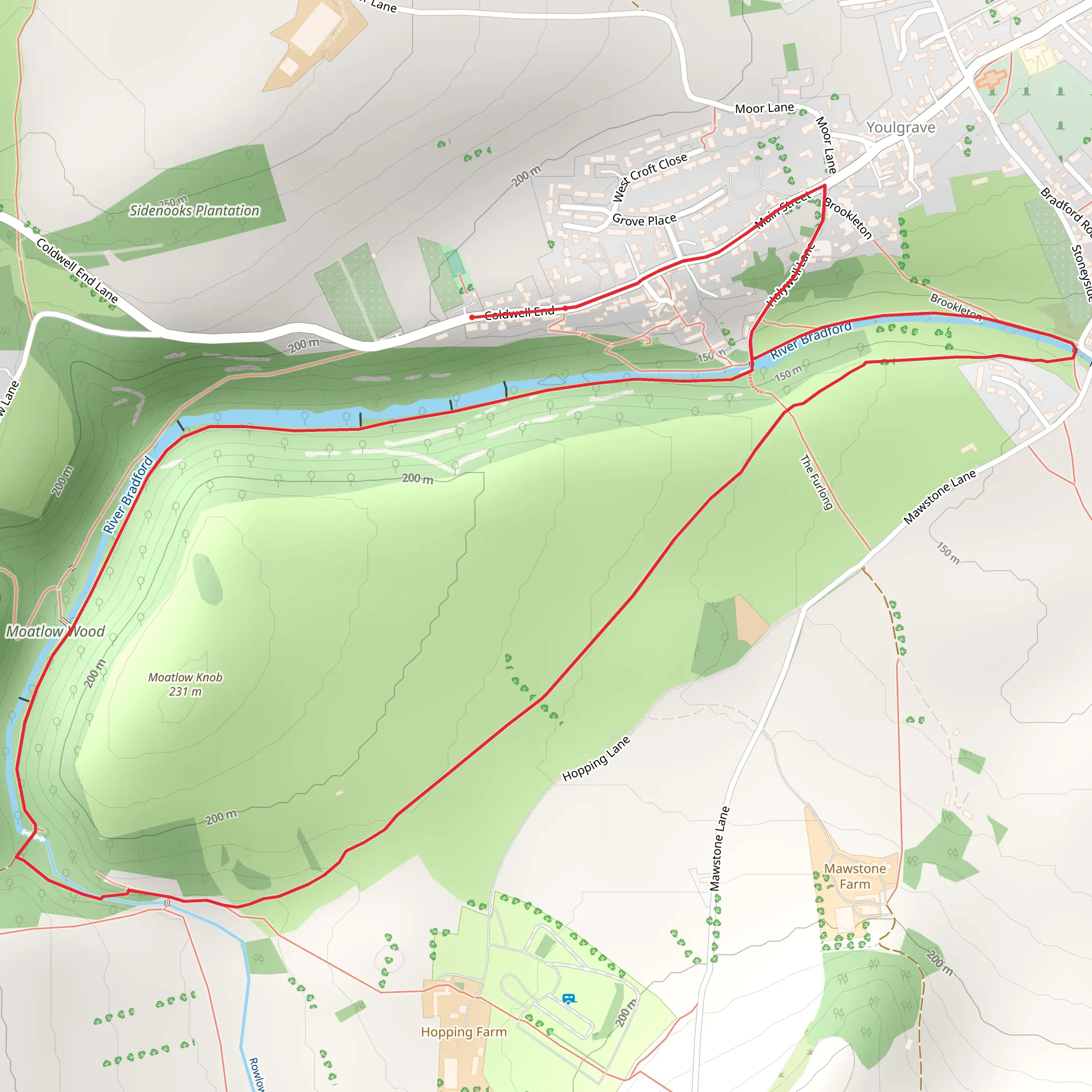 Limestone Way and Wenley Hill Plantation mobile static map