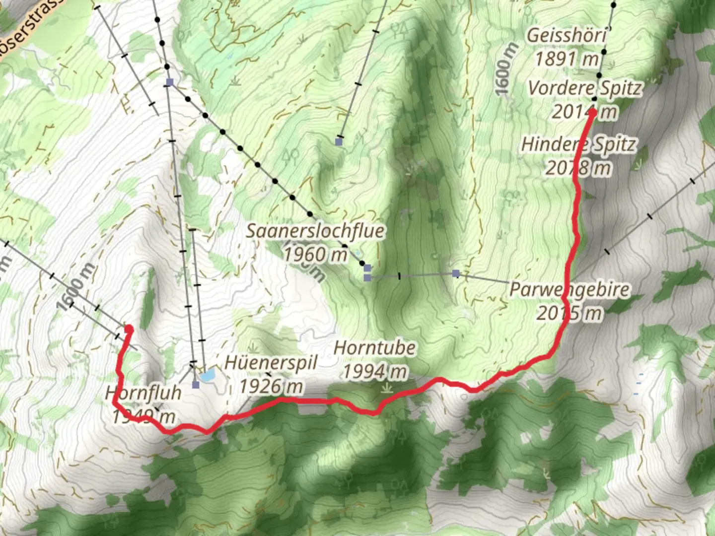 An image depicting the trail Horneggli-Panoramaweg and its surrounding area.