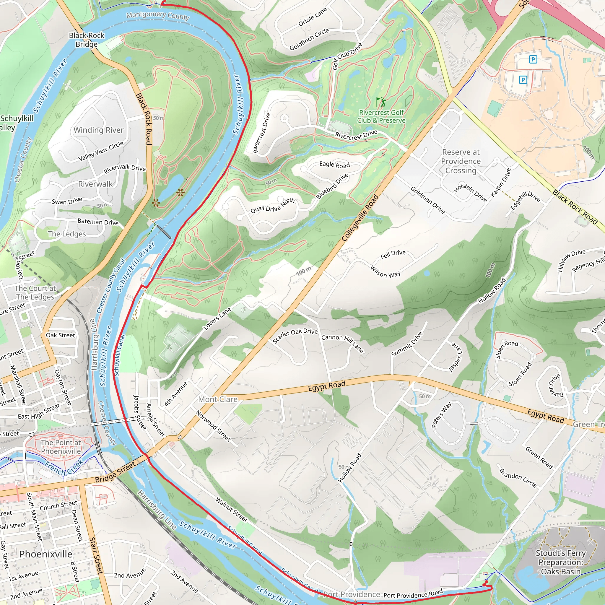 Schuylkill River from Port Providence Road mobile static map