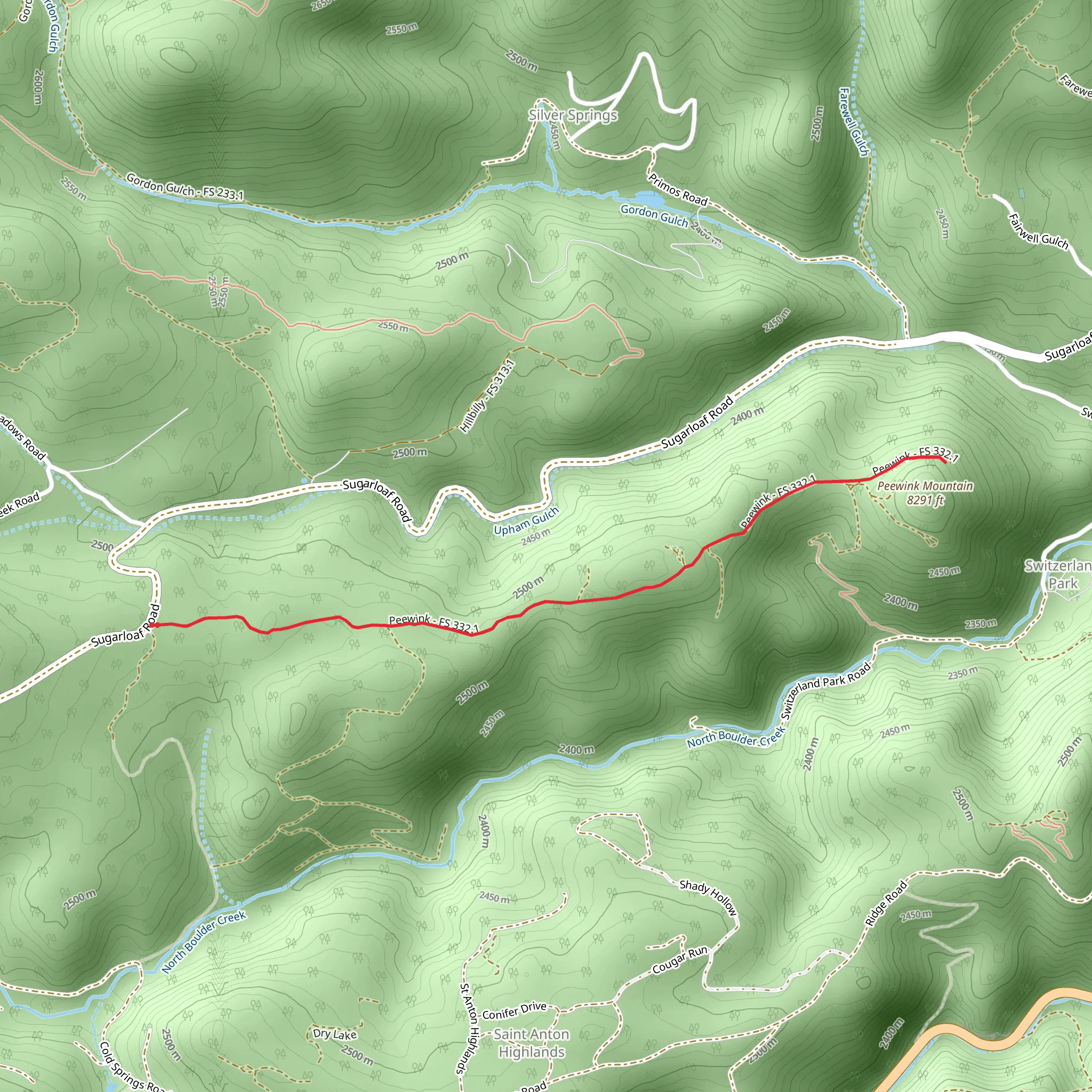 Peewink Mountain mobile static map