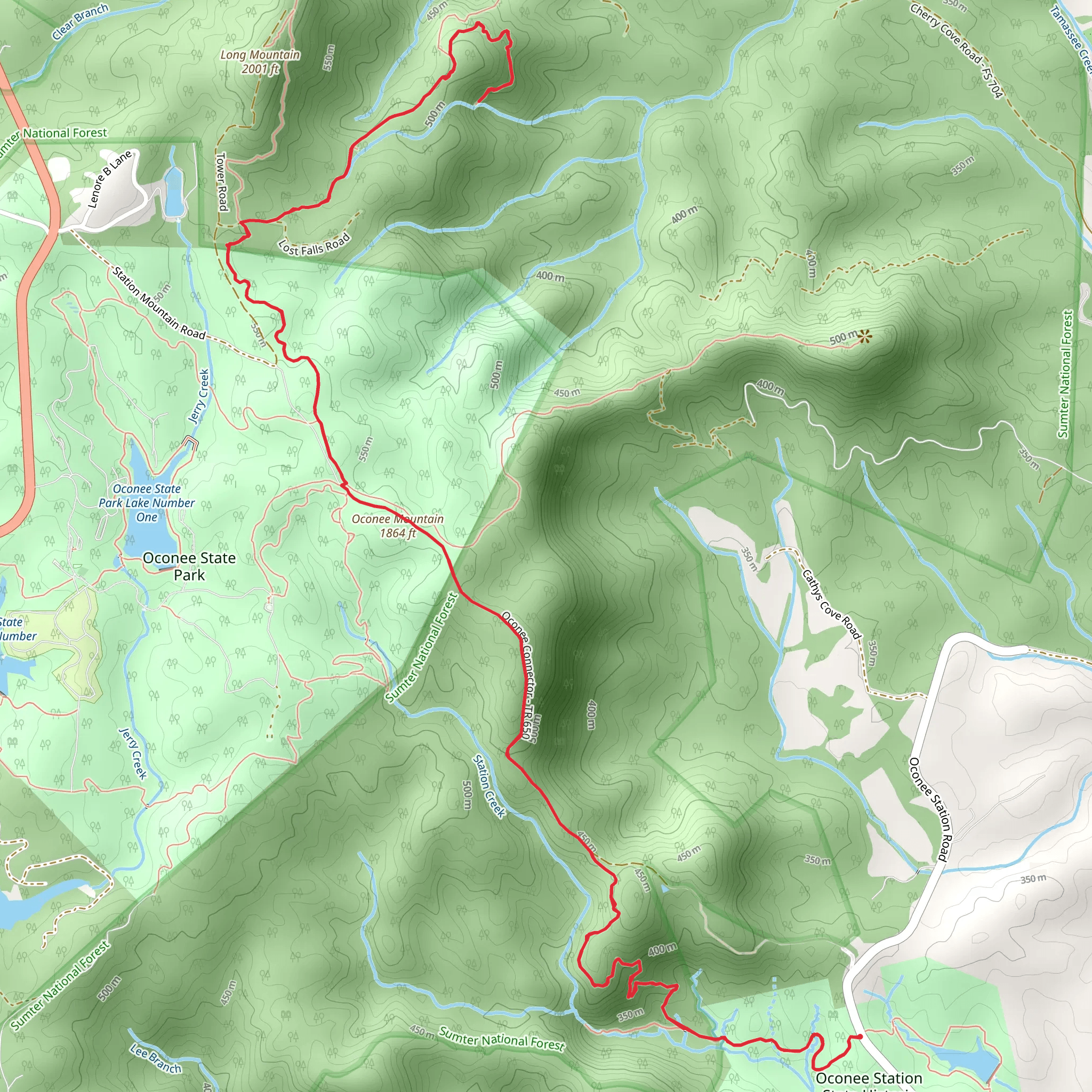 Hidden Falls and Oconee Connector Trail mobile static map