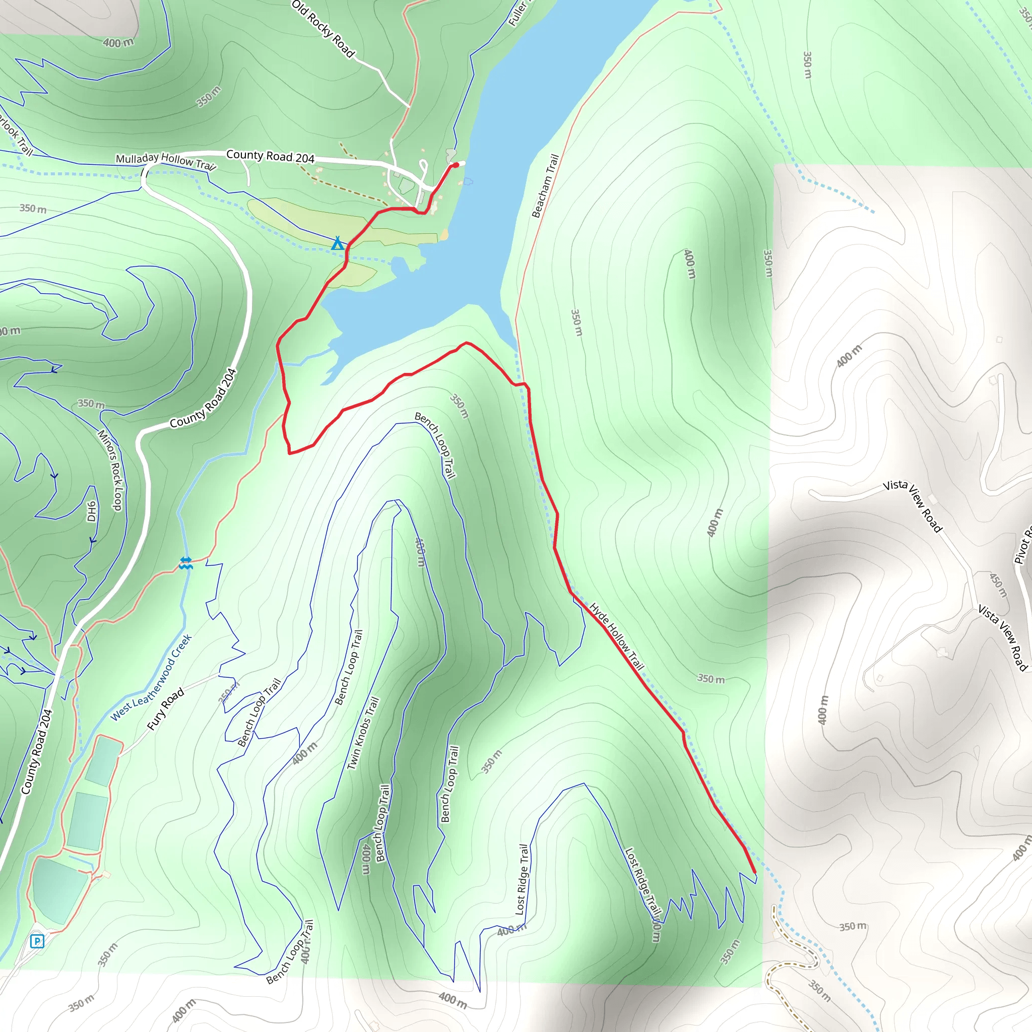Hyde Hollow Trail mobile static map