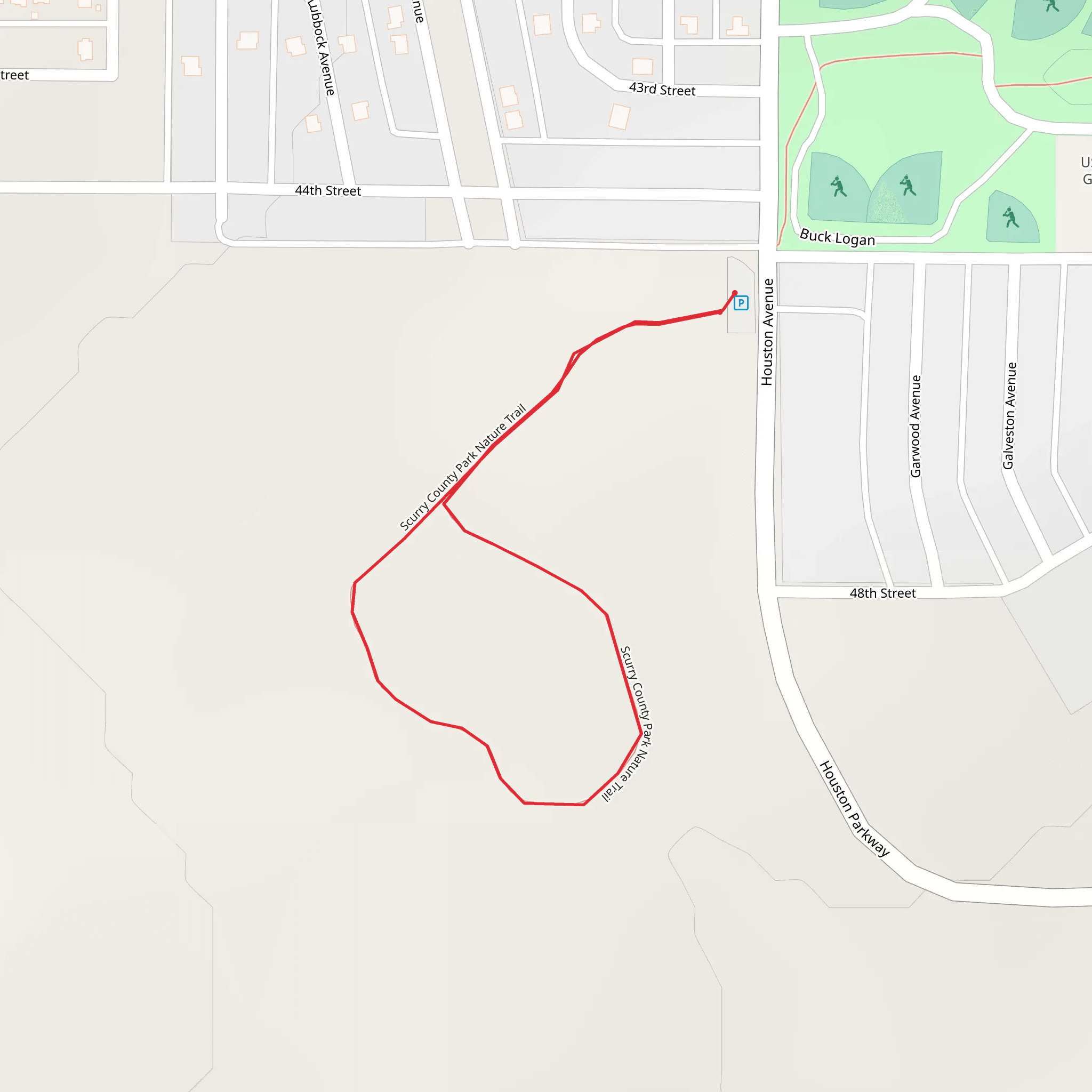 Scurry County Park Nature Loop Trail mobile static map