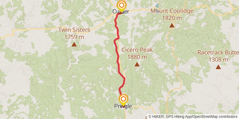 George S Mickelson Trail stage 6 Map