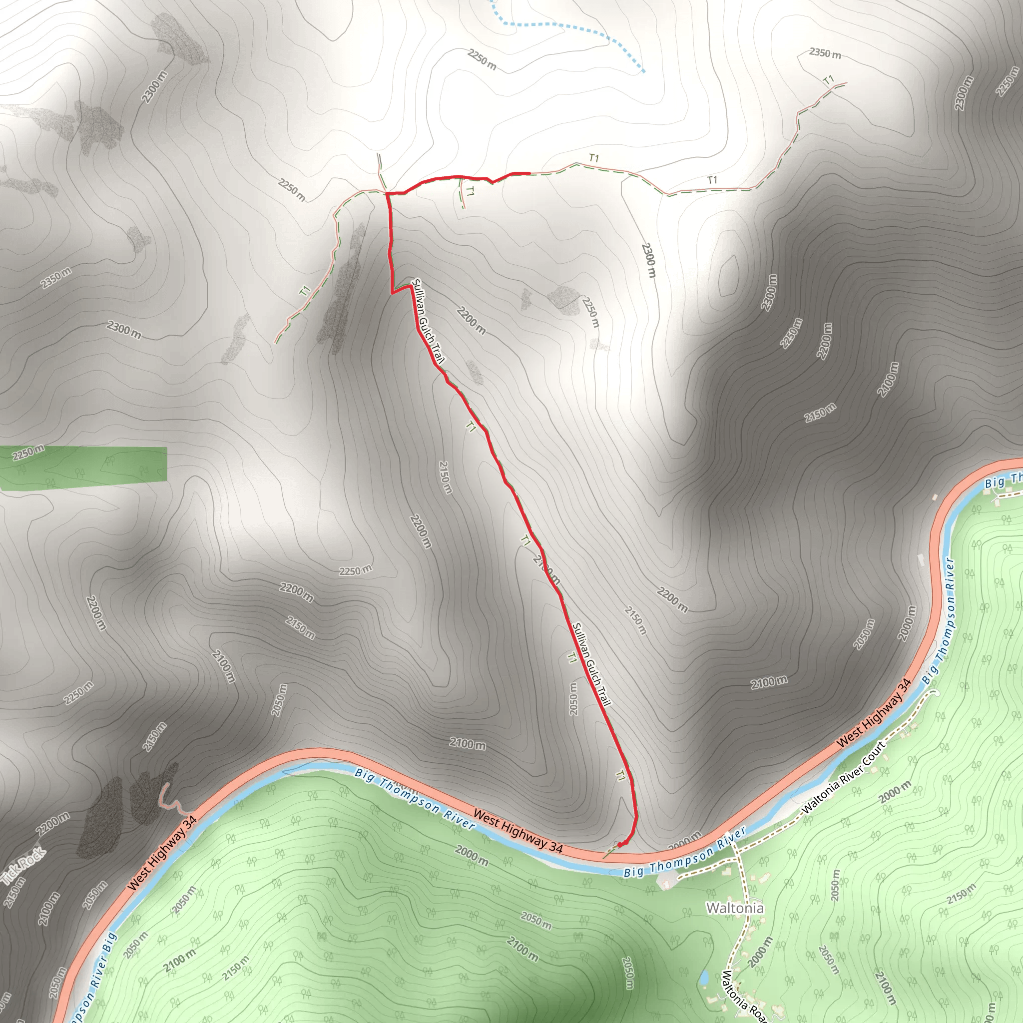 Sullivan Gulch Trail mobile static map