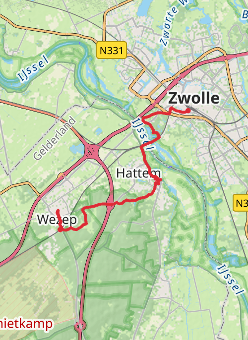 Wezepsche Heide-Zwolle NS wandeling mobile static map