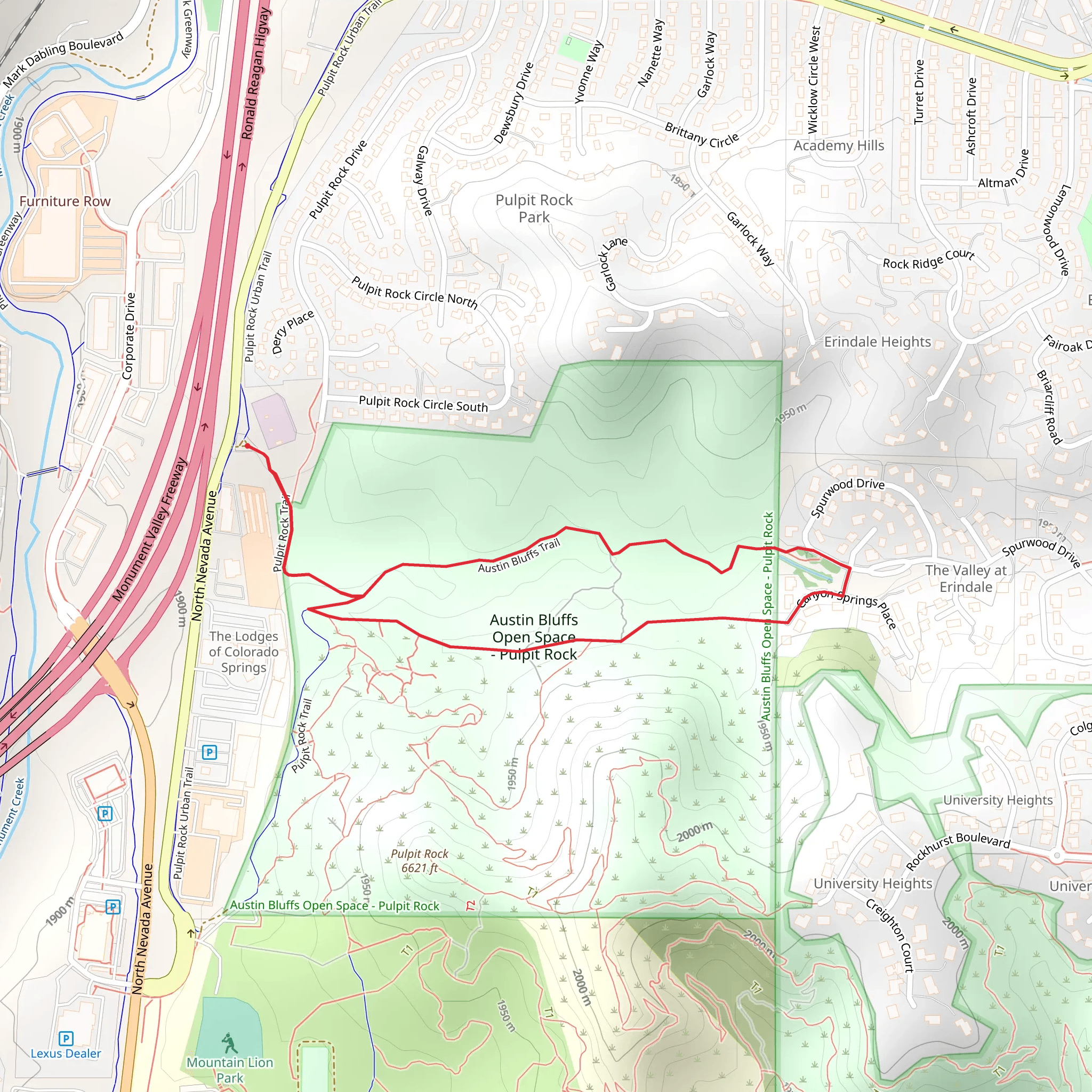 Austin Bluffs Loop Trail mobile static map