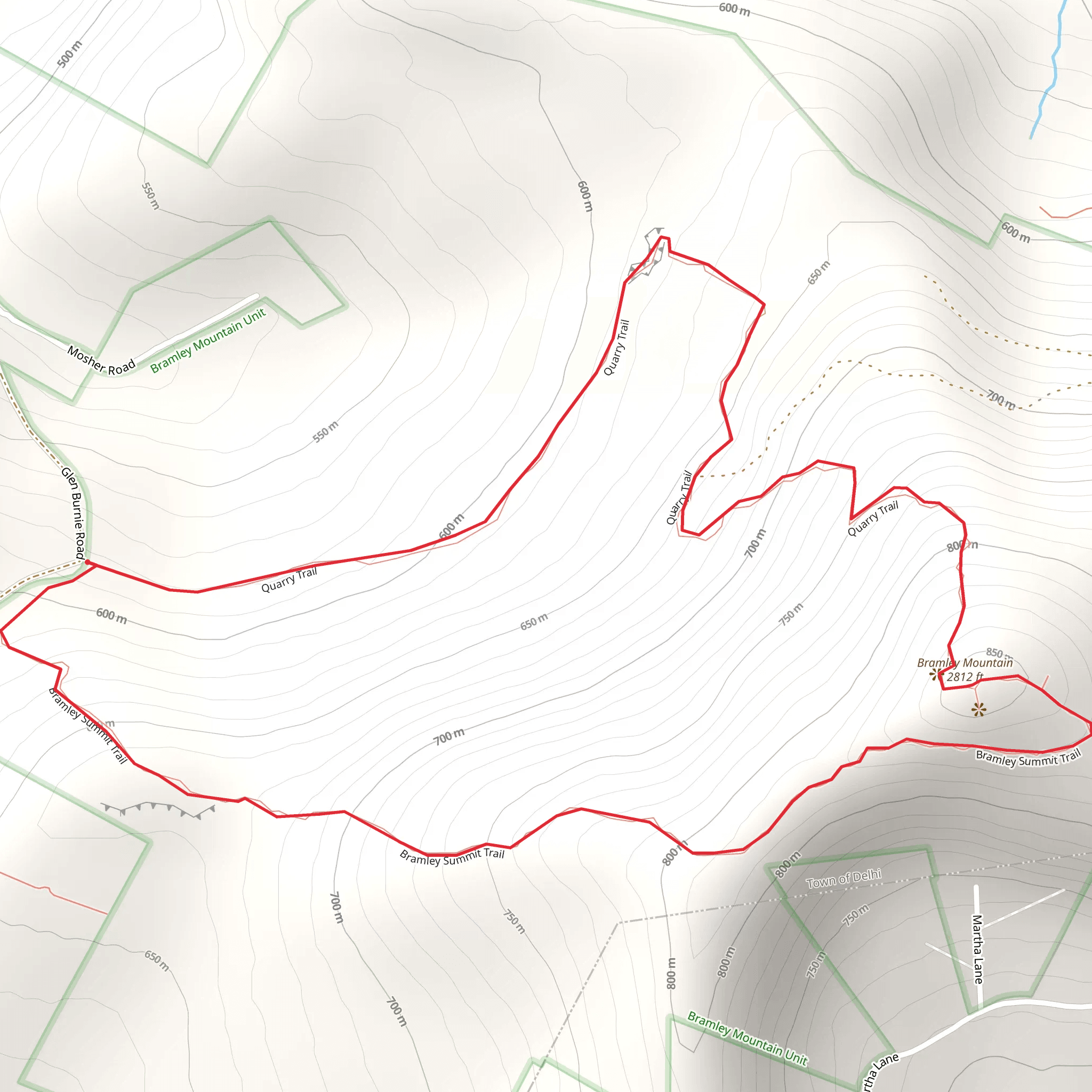 Bramley Summit Trail mobile static map