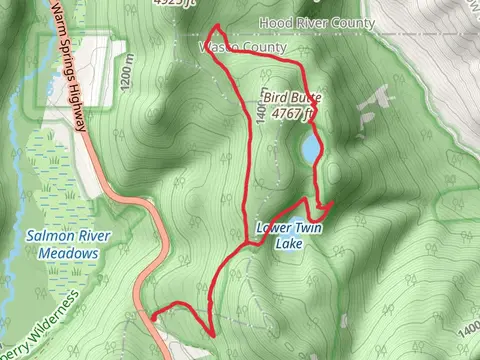 Upper Twin Lake, Lower Twin Lake and Bird Buttr Loop