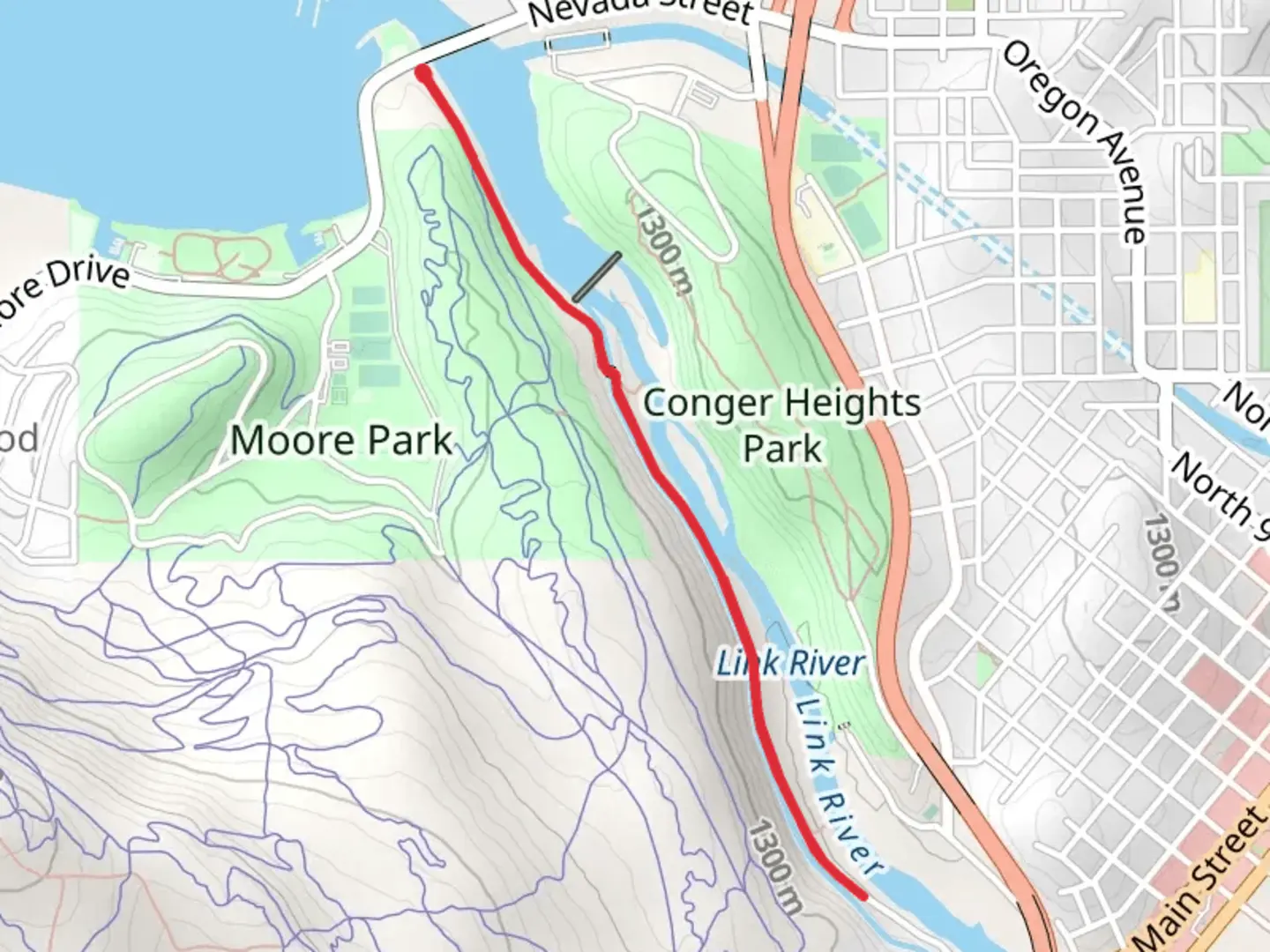 An image depicting the trail Link River Trail and its surrounding area.