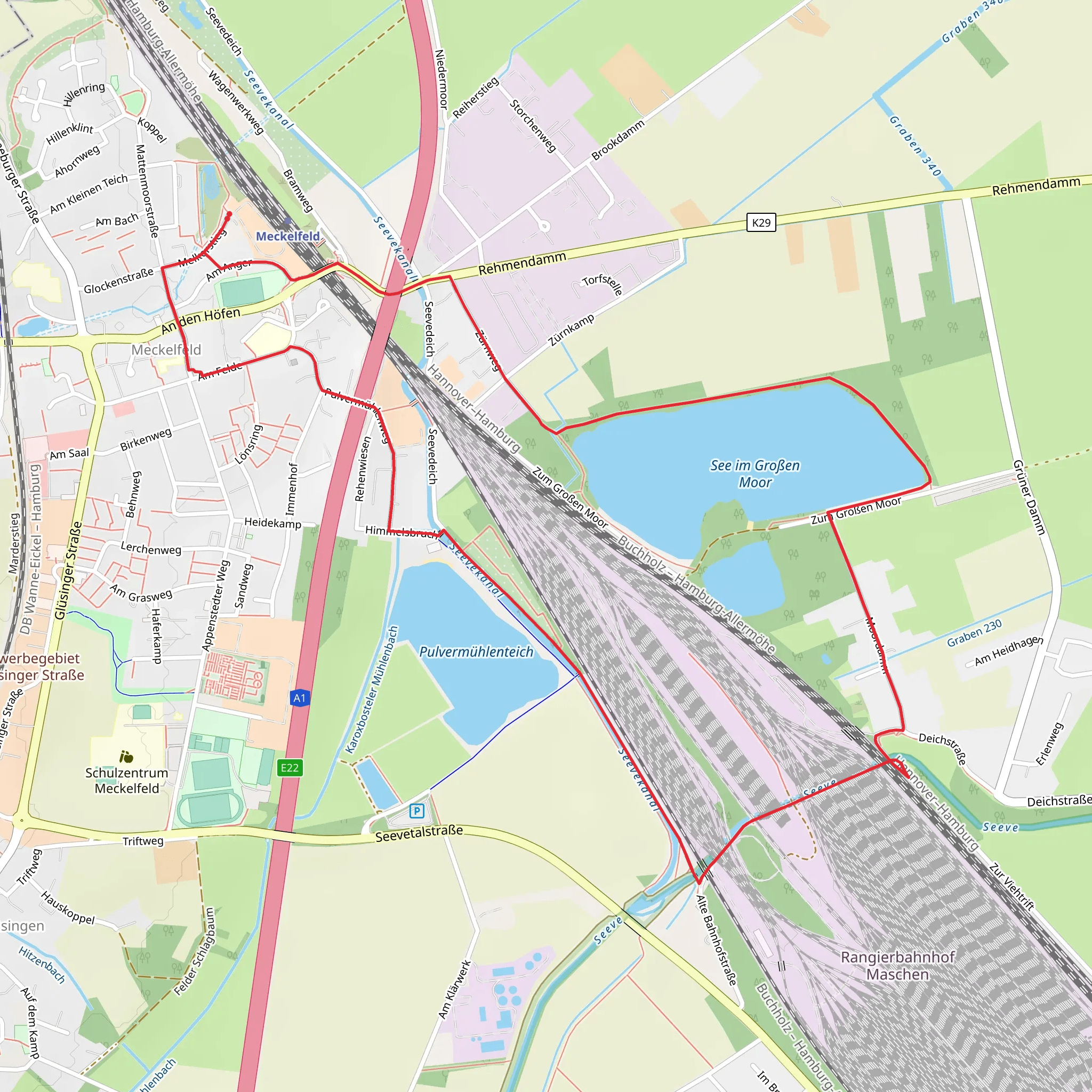 See im Groben Moor Loop - Meckelfeld mobile static map