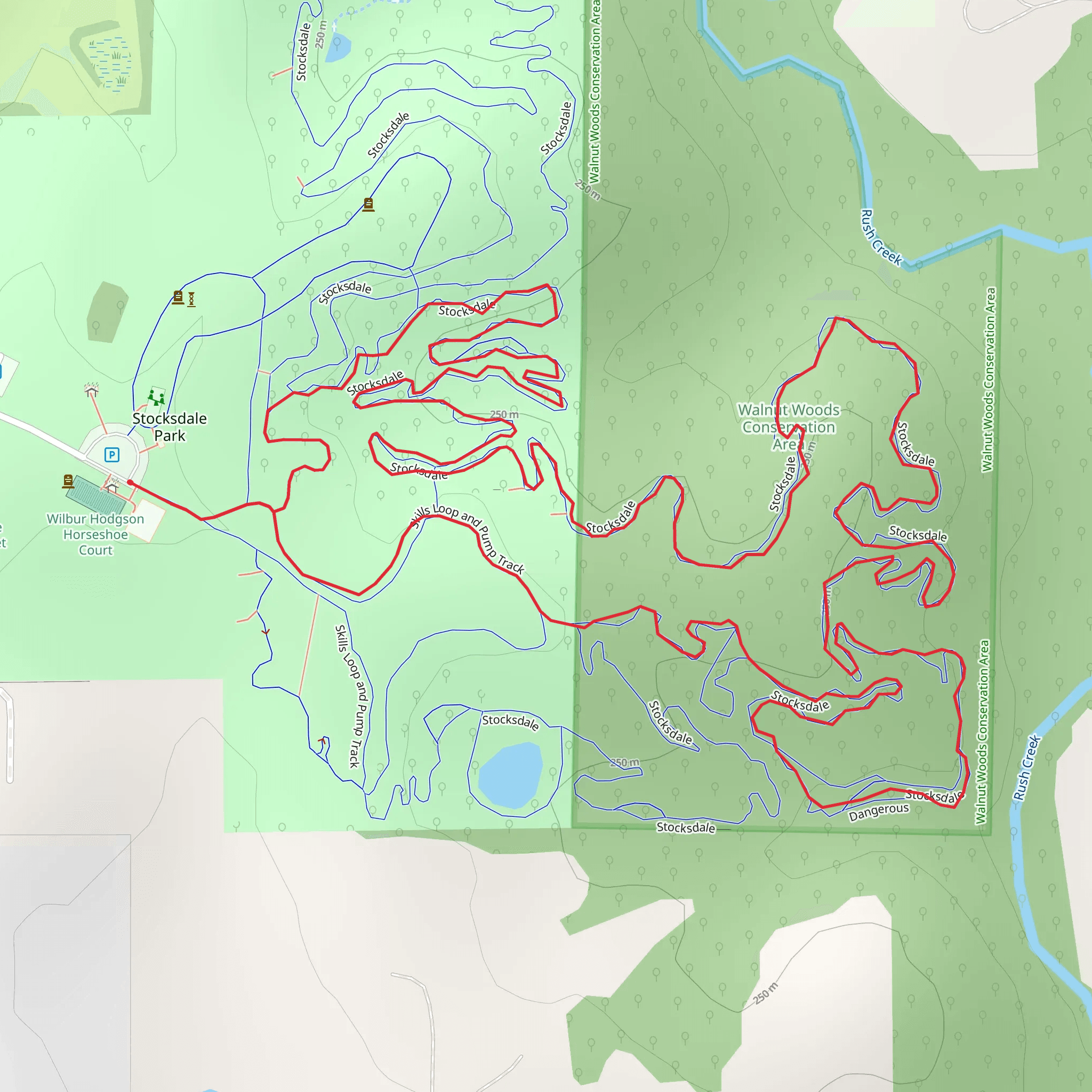 Walnut Woods Conservation Area Loop mobile static map