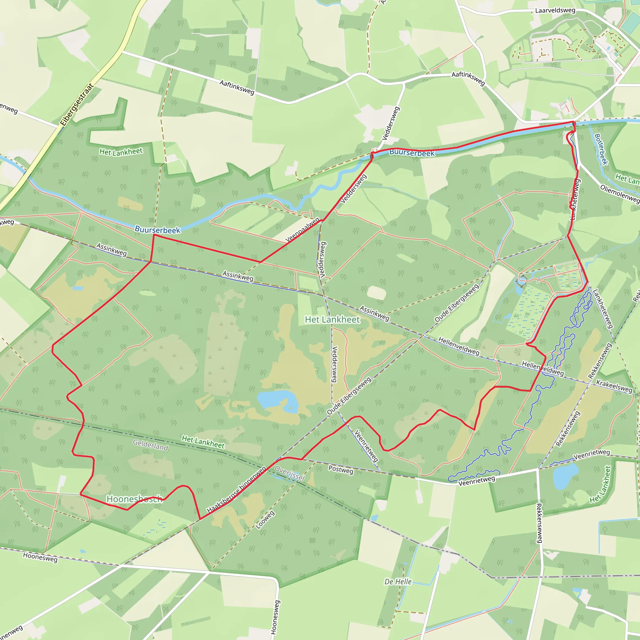 Het Lakheet and Hoonesbosch Loop mobile static map