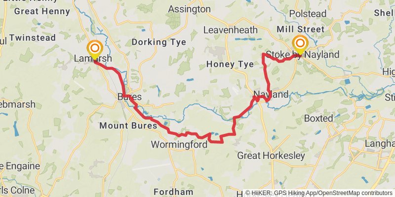 Middleton in Teesdale to Harwich Walk stage 41 Map