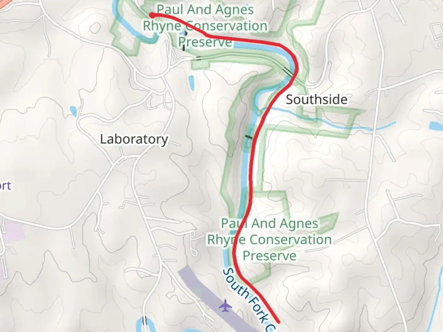 An image depicting the trail South Fork Rail Trail and its surrounding area.