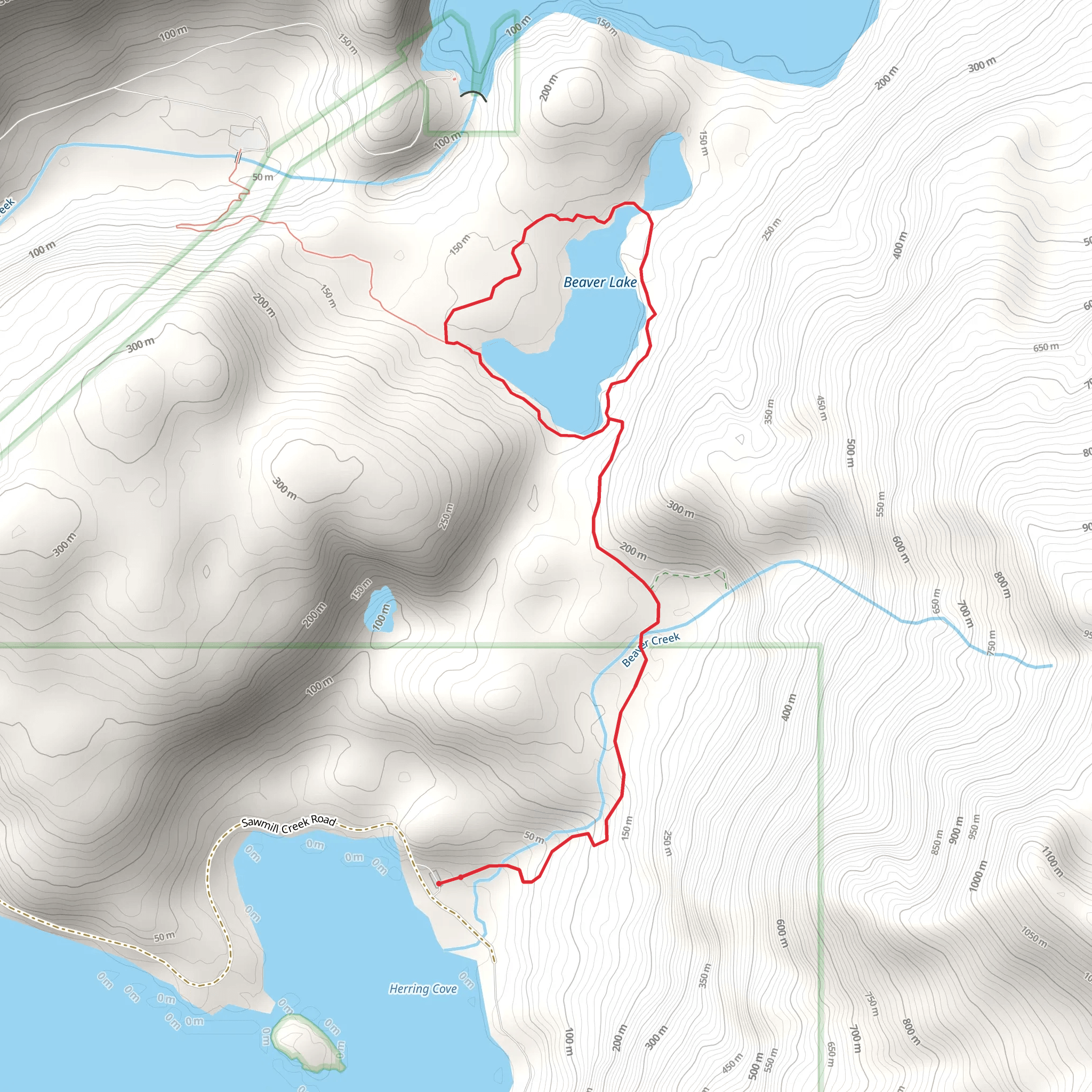 Beaver Lake via Herring Cove Loop Trail mobile static map