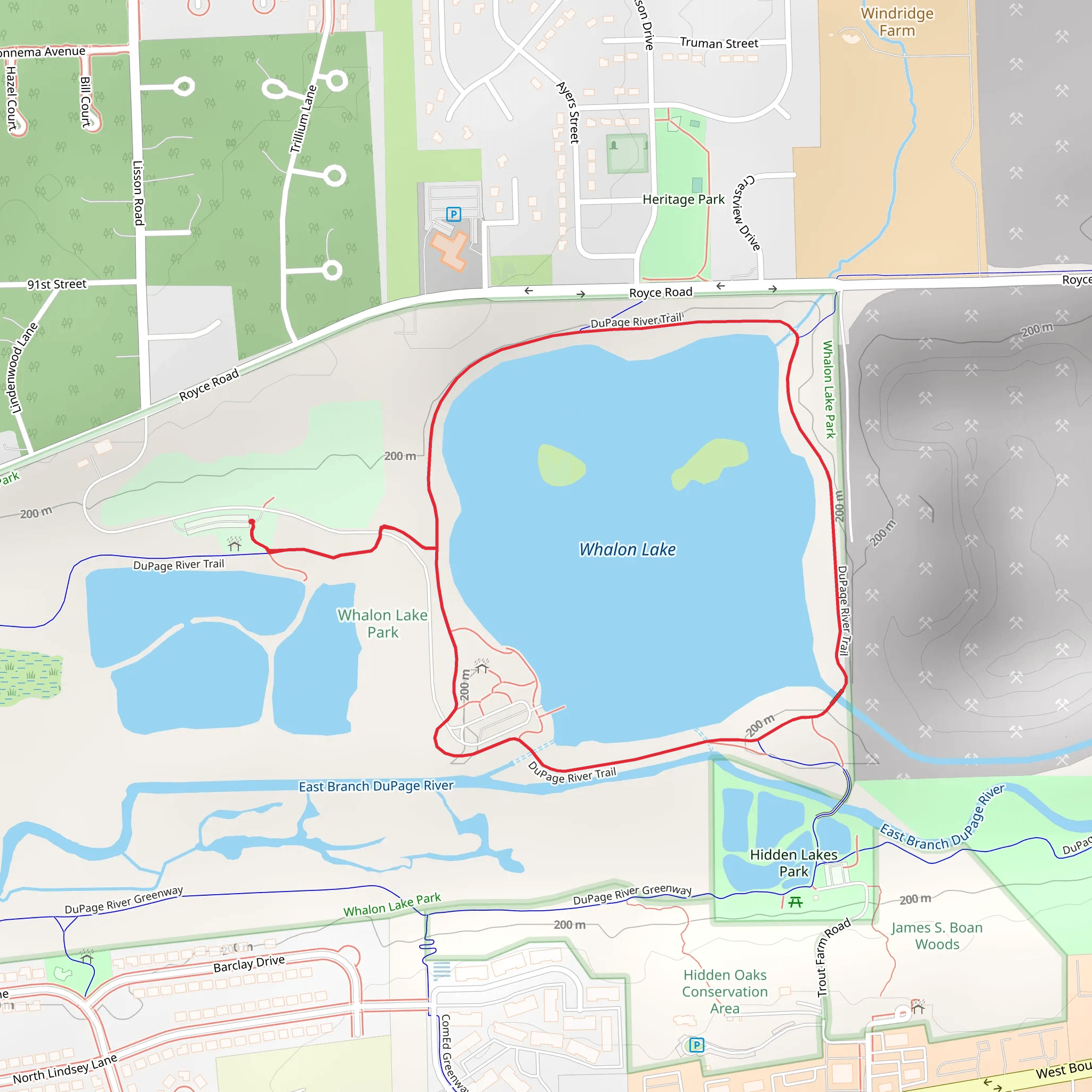 Whalon Lake Loop mobile static map