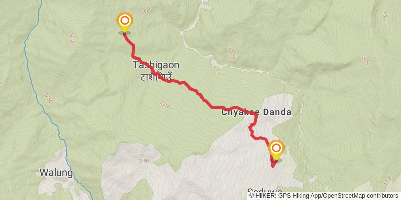Great Himalayan Trail stage 15 Map
