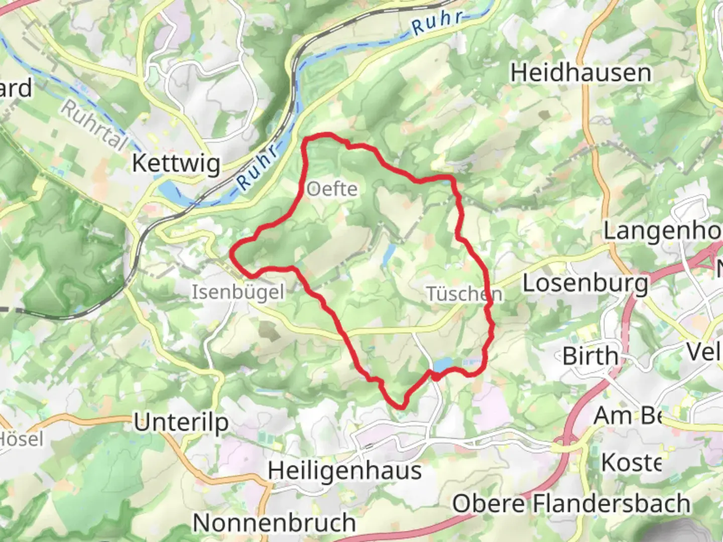 An image depicting the trail Abtskücher Teich Loop and its surrounding area.