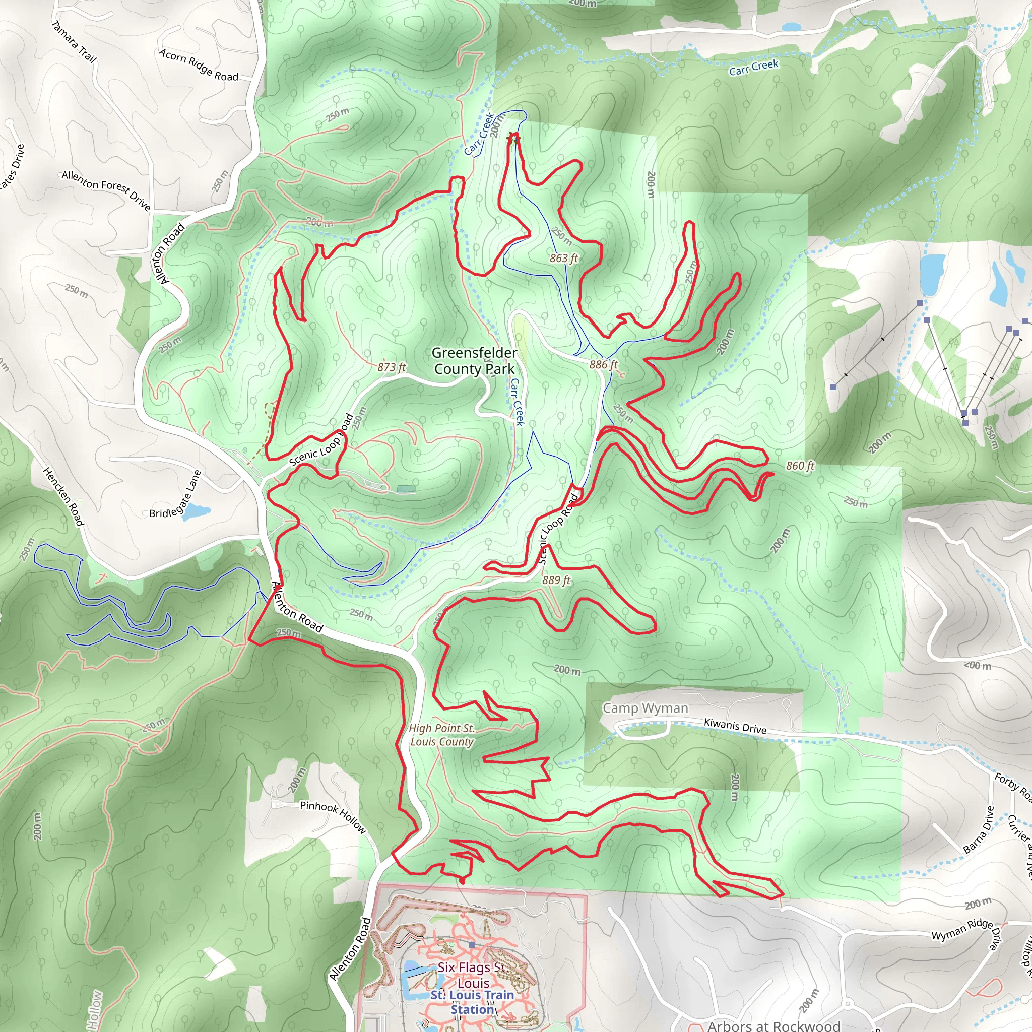 DeClue, Fossil Ridge and Eagle Valley Loop Trail mobile static map
