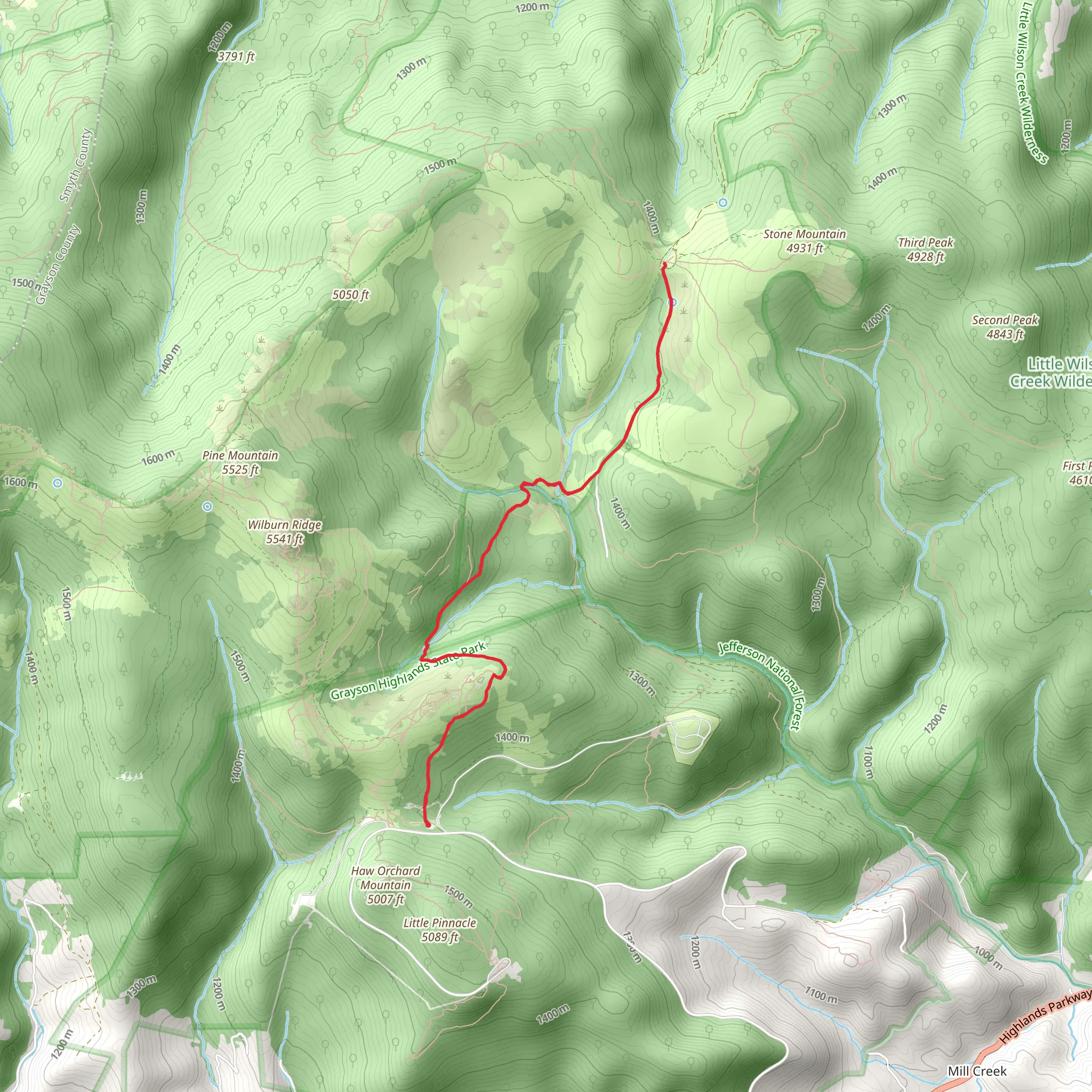 Scales Trail and Appalachian Trail mobile static map