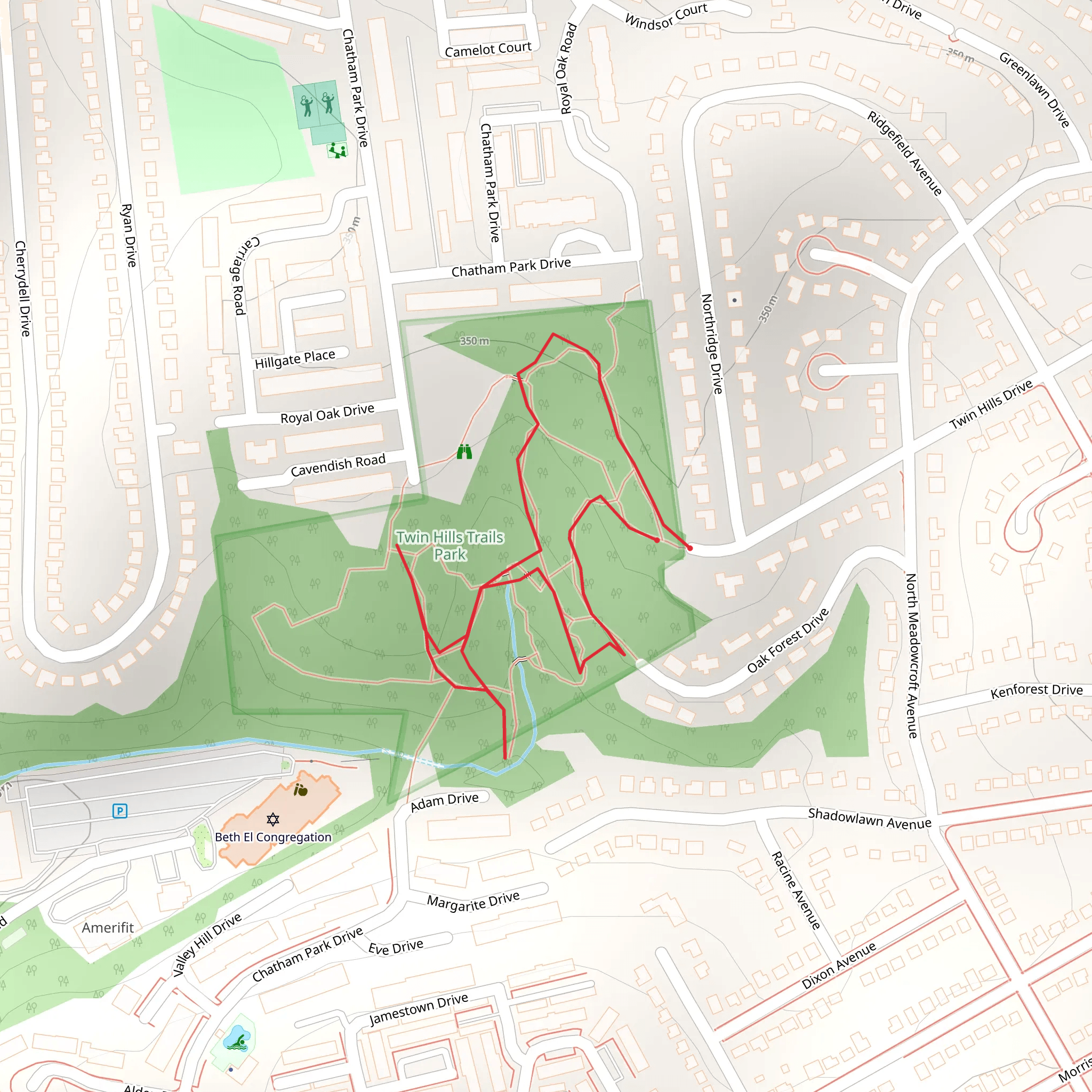 Twin Hills Park Loop mobile static map