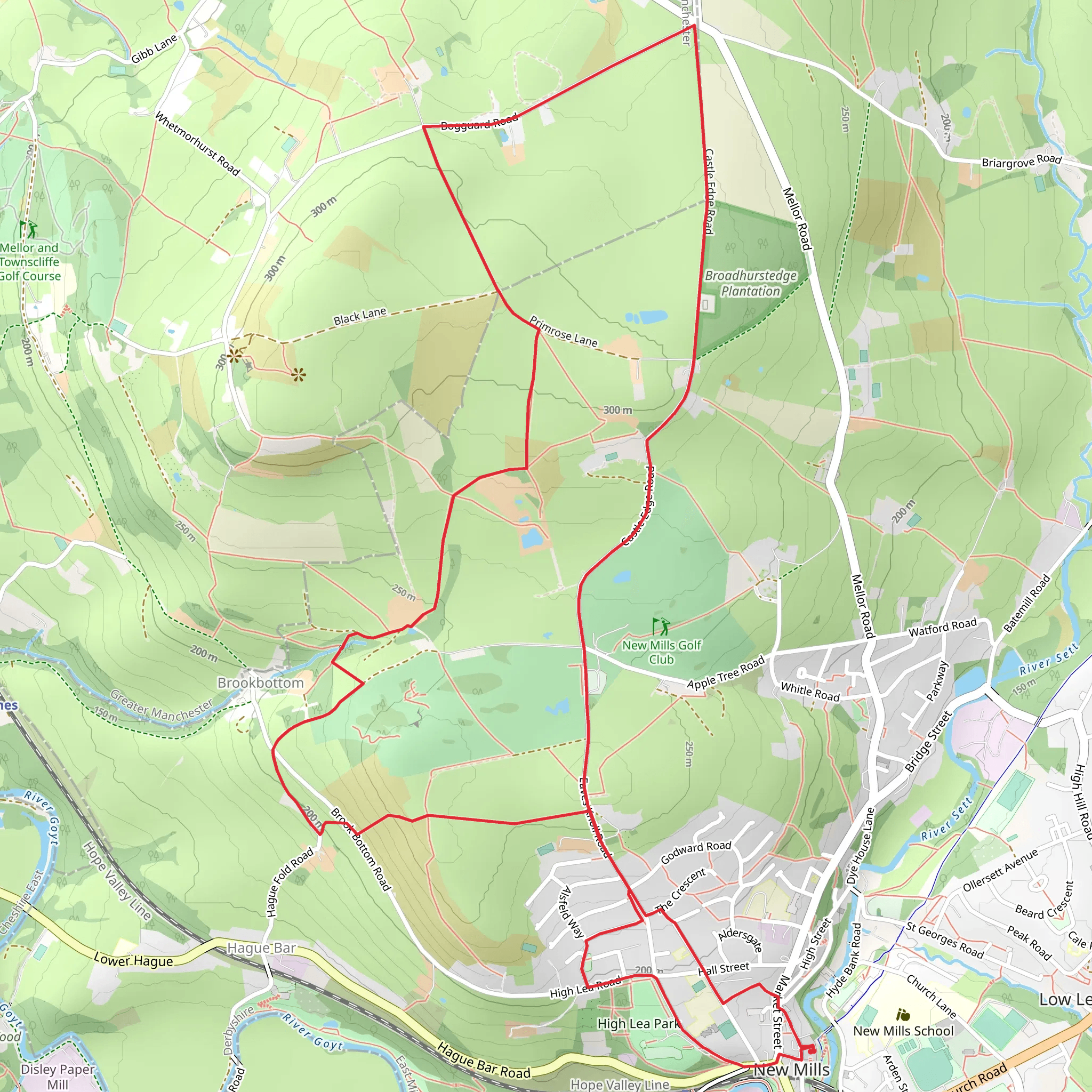 High Lea Park and Broadhurst Edge via GM Ringway mobile static map
